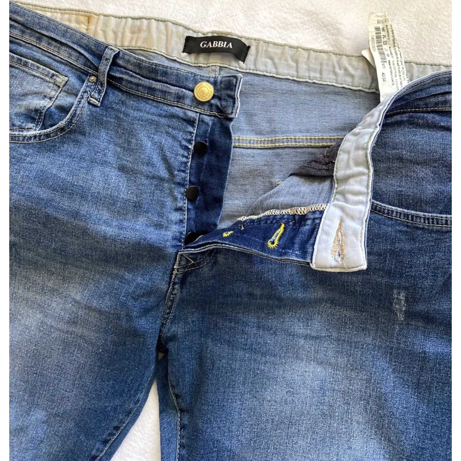 Vintage Gabbia Denim Jeans Men’s 42X34 Blue Denim Regular Fit Button Modern / 21-45 Size US 38 / EU 54 - 3 Thumbnail