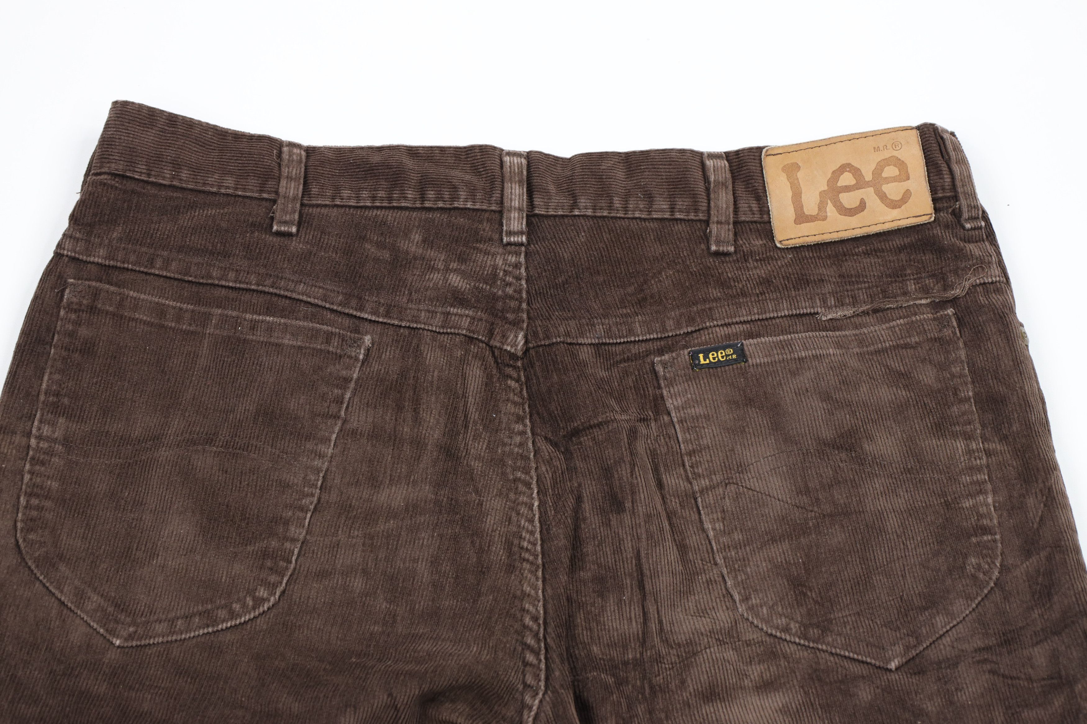 Lee × Vintage Vintage 70s Lee Leg Bell Bottoms Corduroy Pants Brown USA Size 34 - 8 Thumbnail