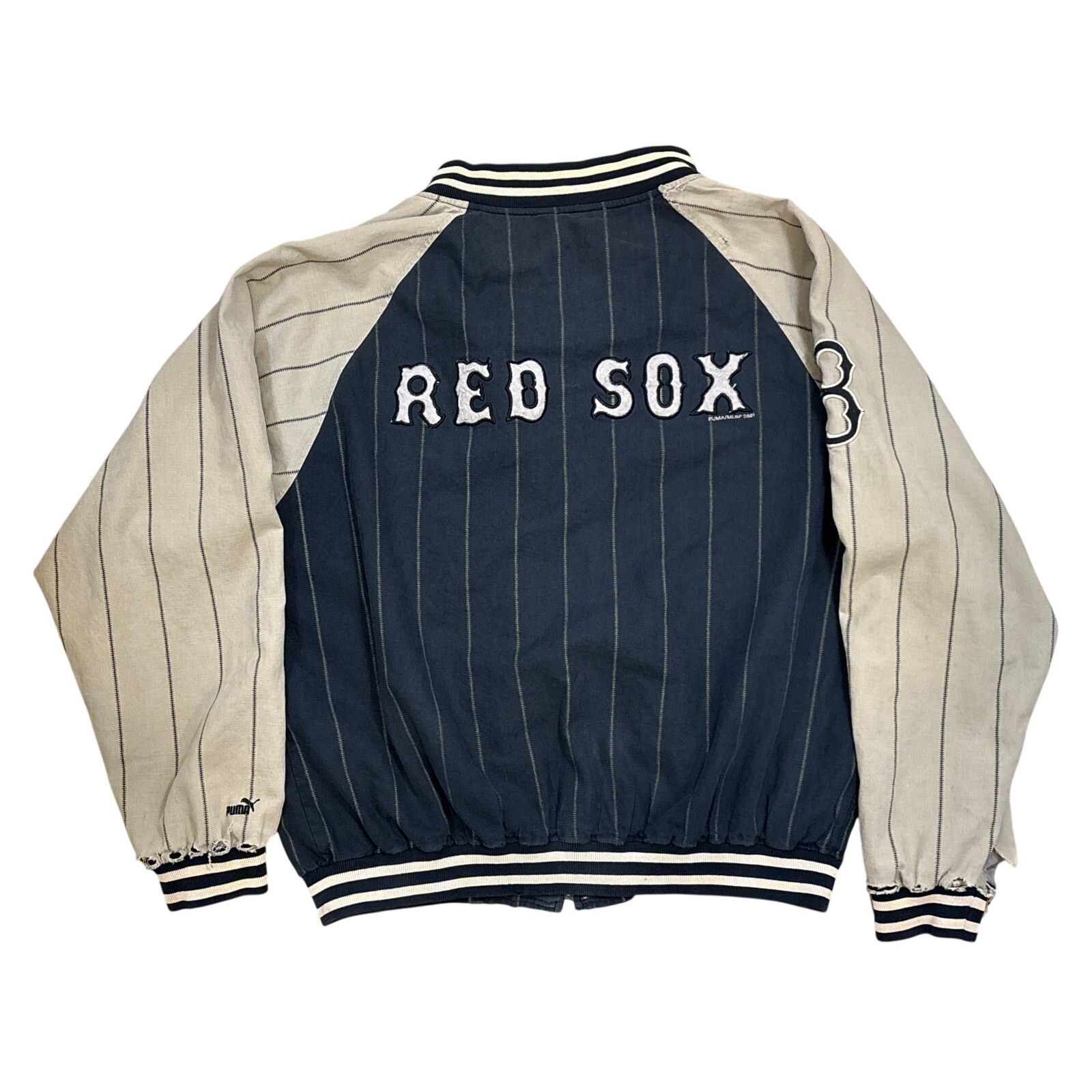 MLB Y2K Boston Red Sox Puma MLB 2001 jacket thrashed Large Size US L / EU 52-54 / 3 - 3 Thumbnail