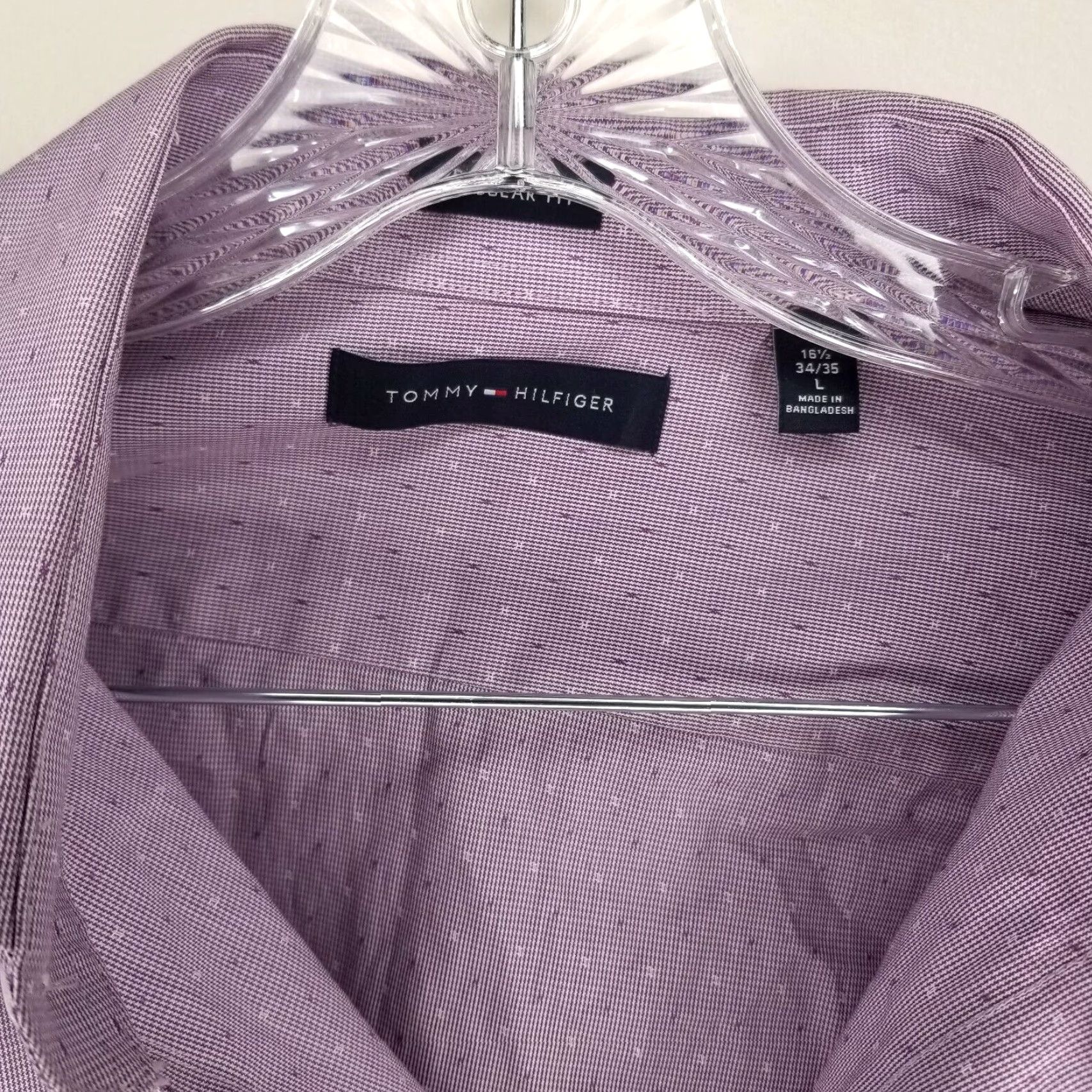 Tommy Hilfiger Tommy Hilfiger Mens Regular Fit Purple Long Sleeve Button-Up L Shirt Size US L / EU 52-54 / 3 - 3 Thumbnail