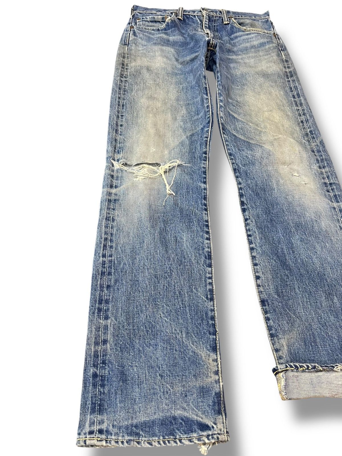Post Overalls Vintage Post O’Alls Selvedge Faded Distressed Denim Size US 31 - 3 Thumbnail