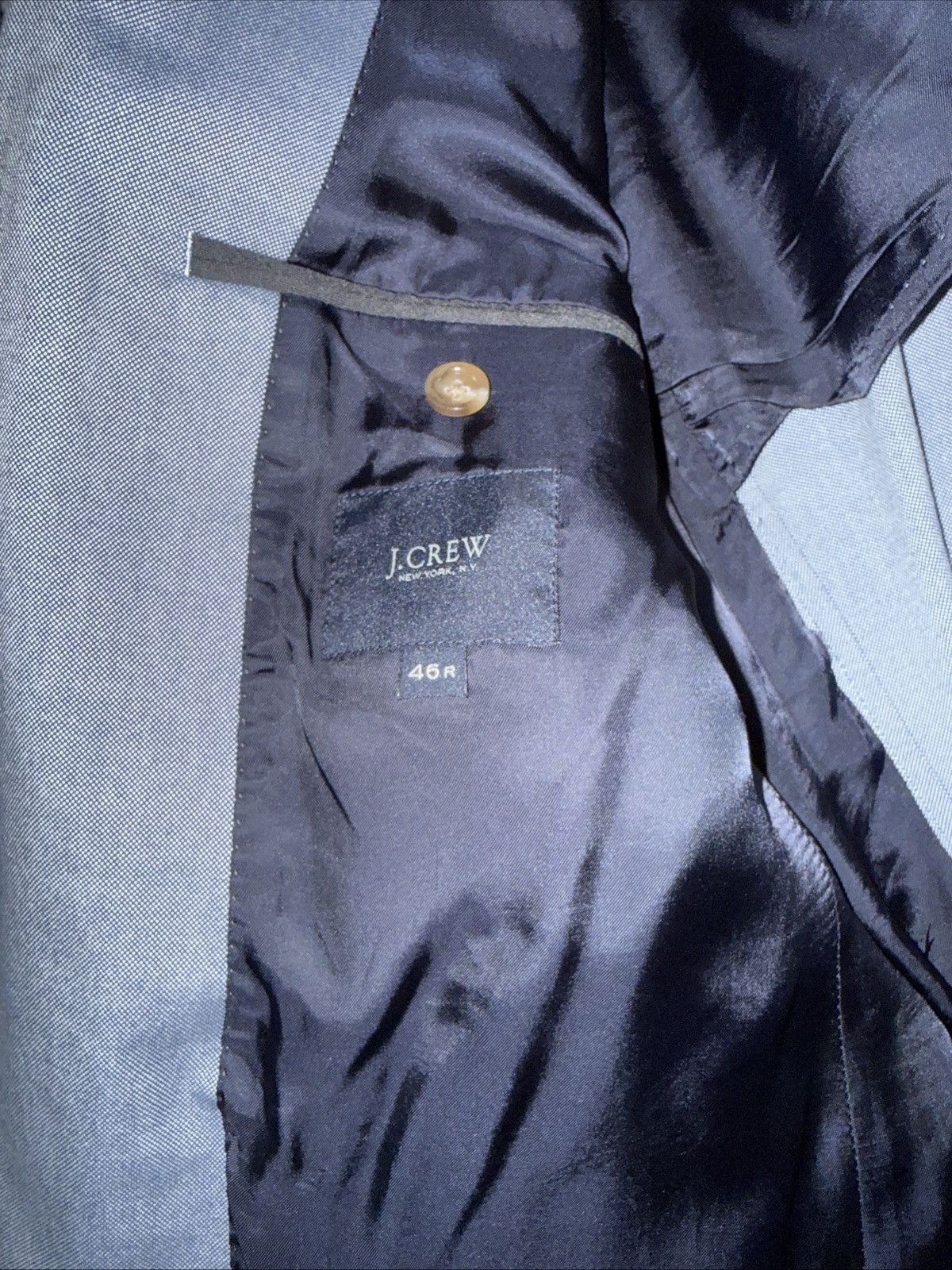 J.Crew J. Crew 46R Sport Coat 100% Cotton Chambray Blue Size 46R - 8 Thumbnail