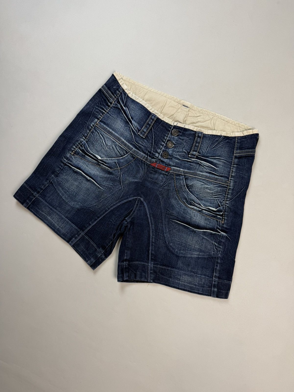 Marithe + Francois Girbaud Marithe Francois Girbaud Vintage Avant-Garde Denim Shorts Size 29" - 2 Thumbnail