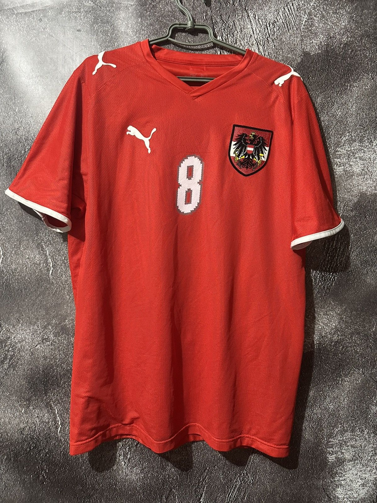 Vintage AUSTRIA PUMA 2014 FOOTBALL PLAYER ISSUE HOME JERSEY #8 Size US L / EU 52-54 / 3 - 1 Thumbnail