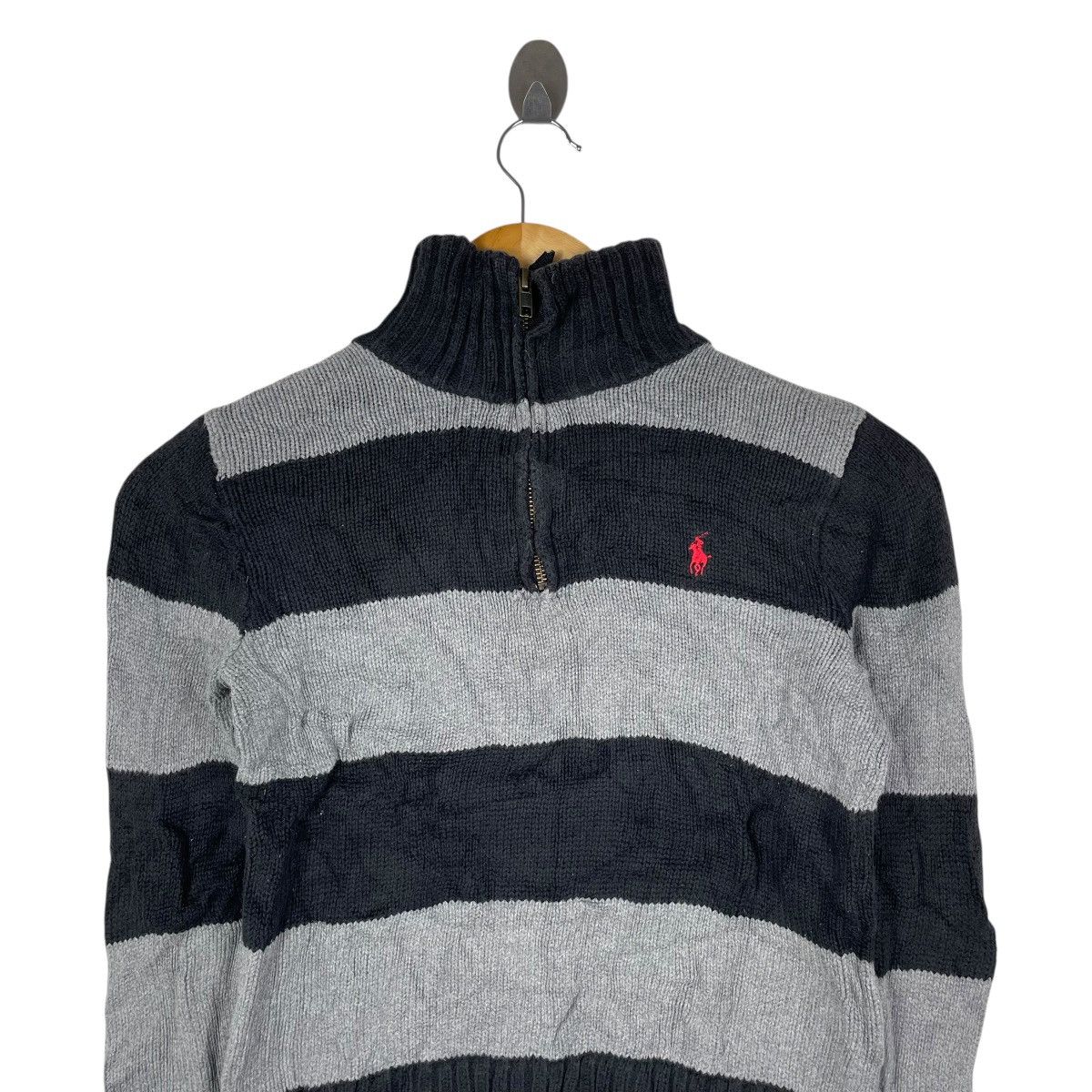 Vintage Vintage Polo Ralph Lauren Half Zip Stripe Sweatshirt Size S / US 4 / IT 40 - 2 Thumbnail