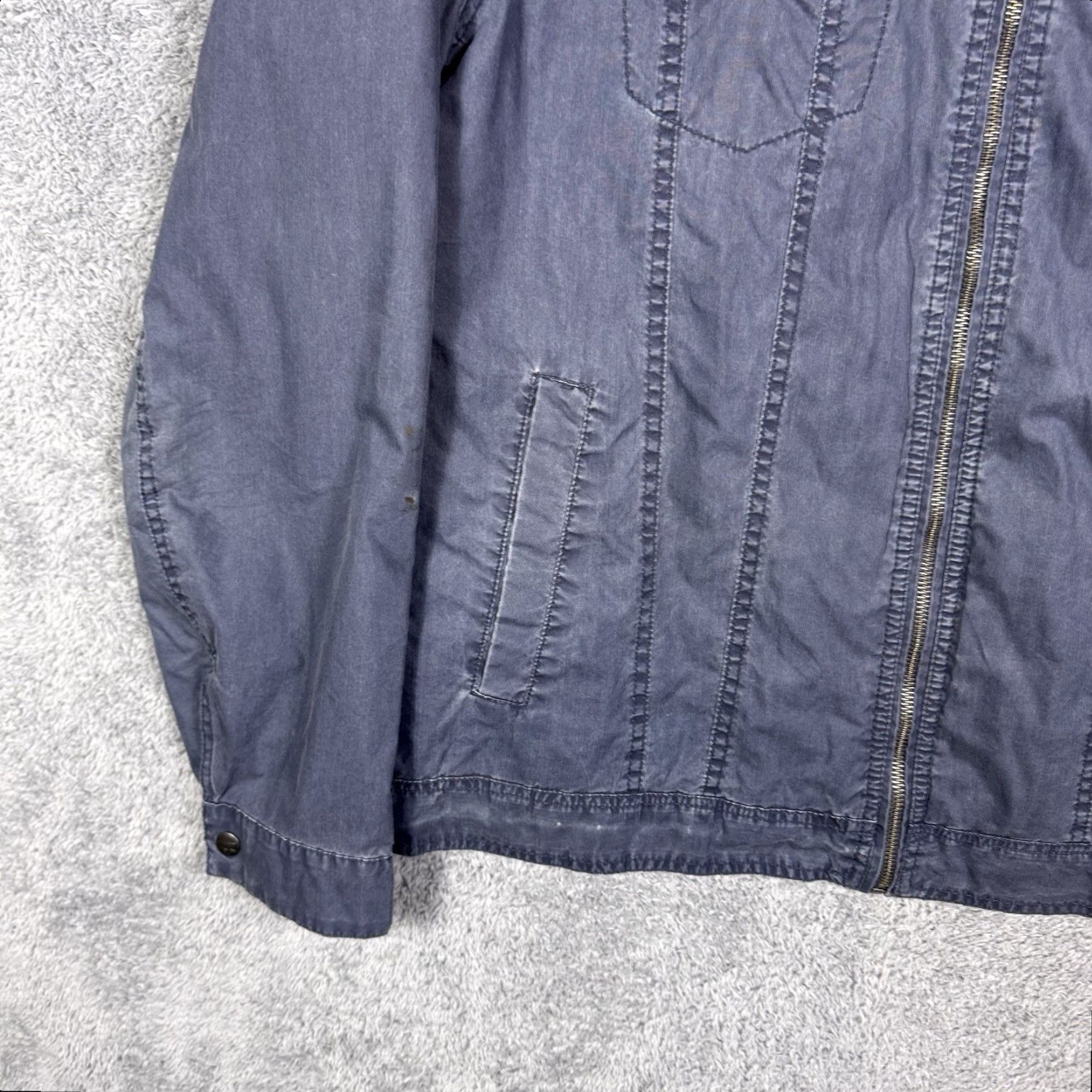 Levi's Levi's Trucker Jacket Men XL Field Chore Canvas Full Zip Hood Hickory Stripe Zip Up Size US XL / EU 56 / 4 - 3 Thumbnail