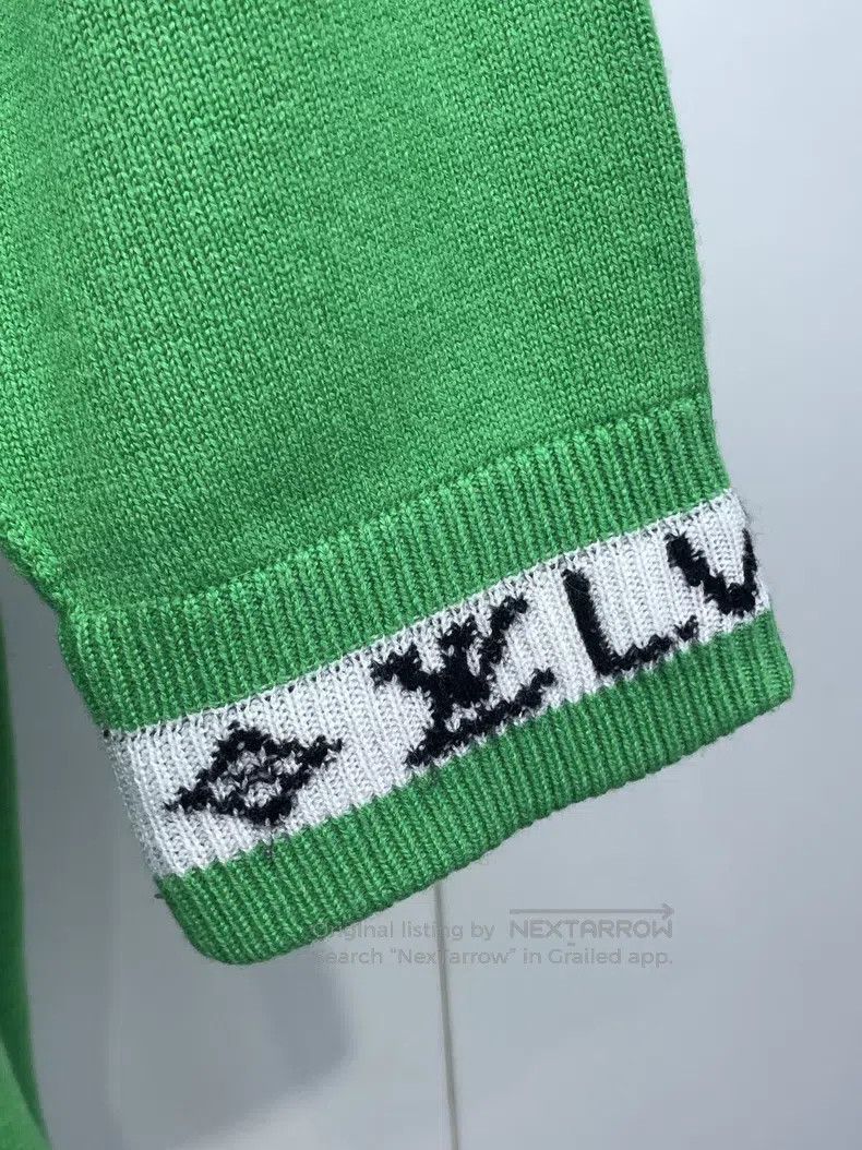 Louis Vuitton Louis Vuitton 23 Green Letter Cuff Knitted Cashmere Sweate Size US L / EU 52-54 / 3 - 5 Thumbnail