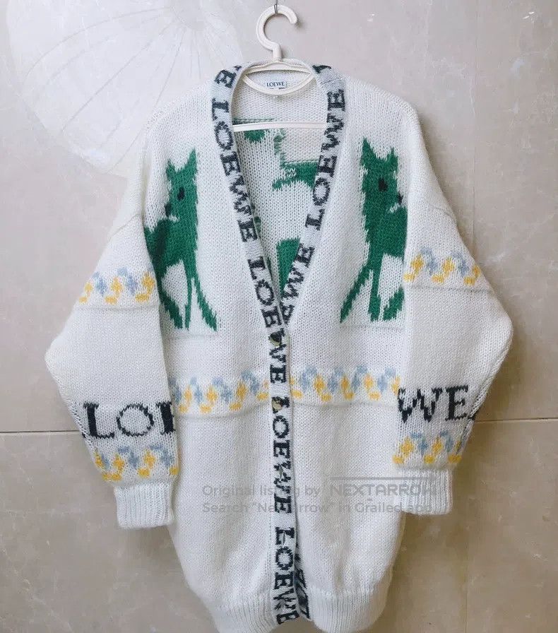 Loewe Loewe Alphabet Deer Contrast Color Mohair Cardigan Long Size XS / US 0-2 / IT 36-38 - 1 Thumbnail