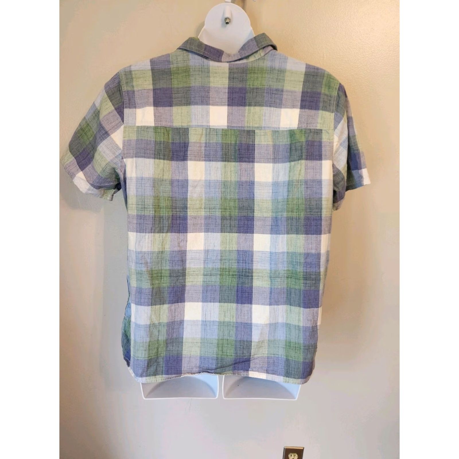 Vintage Classic Elements Button-Up Plaid Shirt 20W Purple Lavender Green Short Sleeve Collared Casual Women Plus Size Women Size 3XL / US 20-22 - 6 Thumbnail