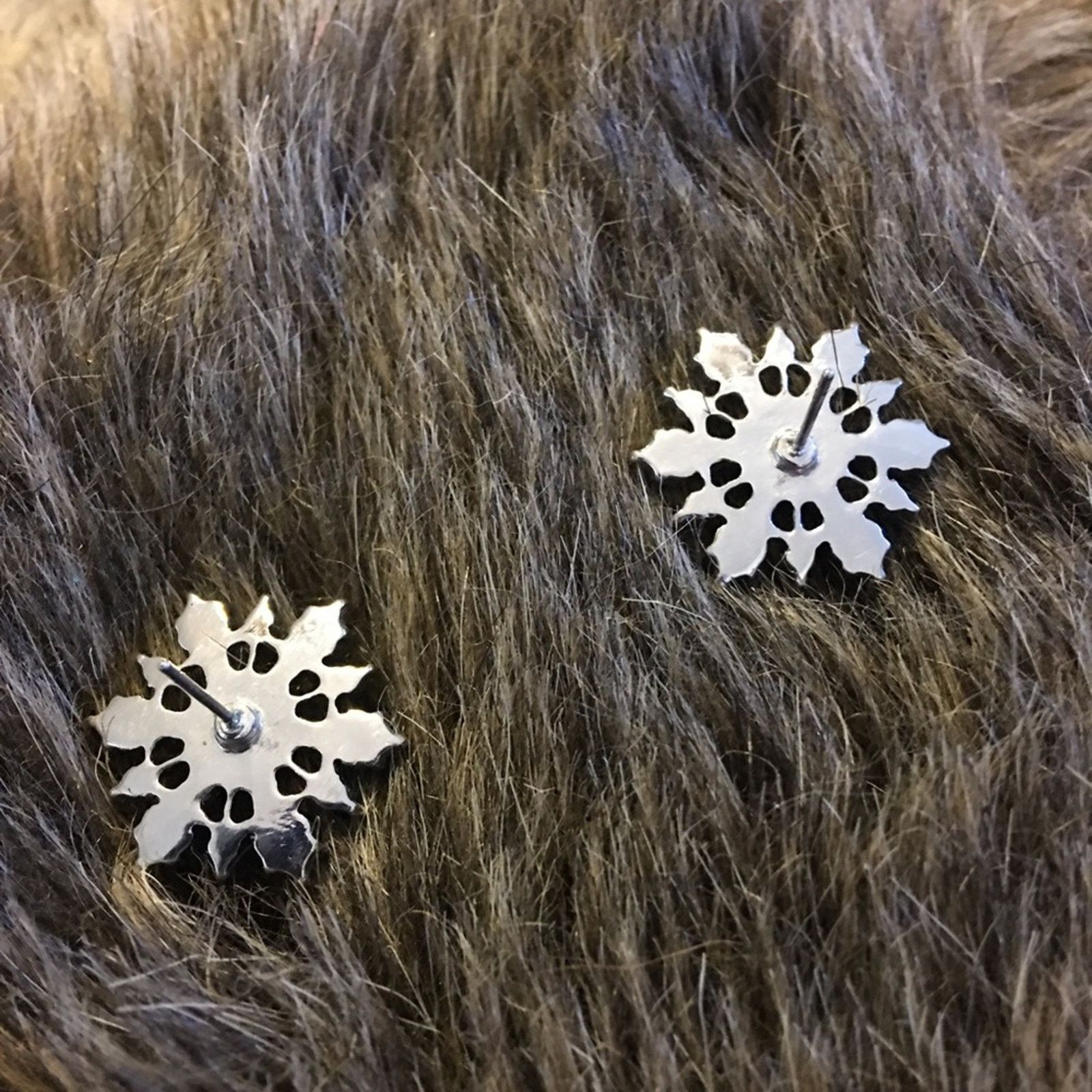 Vintage Vintage silver plate rhinestone snowflake earrings Size ONE SIZE - 3 Thumbnail