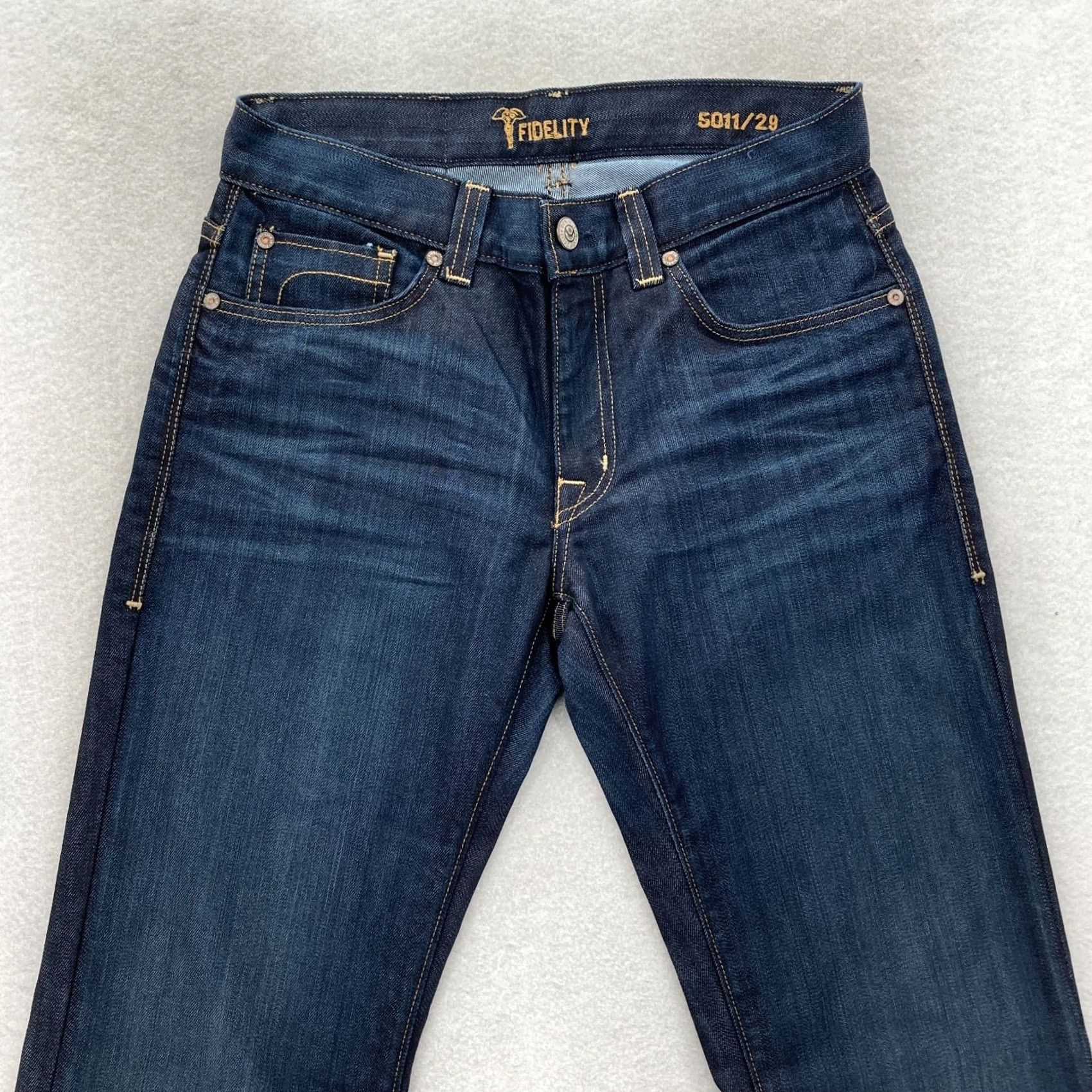 Vintage Fidelity Denim 5011 Jeans Mens 29x34 Straight Blue Denim 5-Pocket Regular Casual Classic Size US 29 - 2 Thumbnail