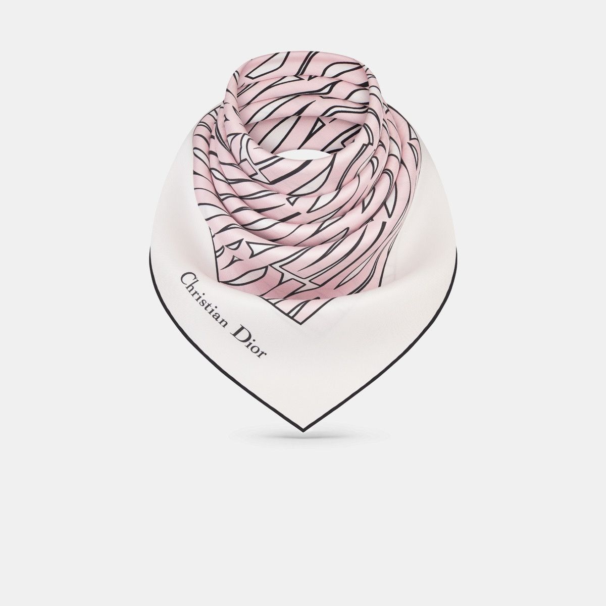 Dior o1bcso1str0226 Size:OS/90 Square Scarf in White/Pale Pink Size ONE SIZE - 3 Thumbnail