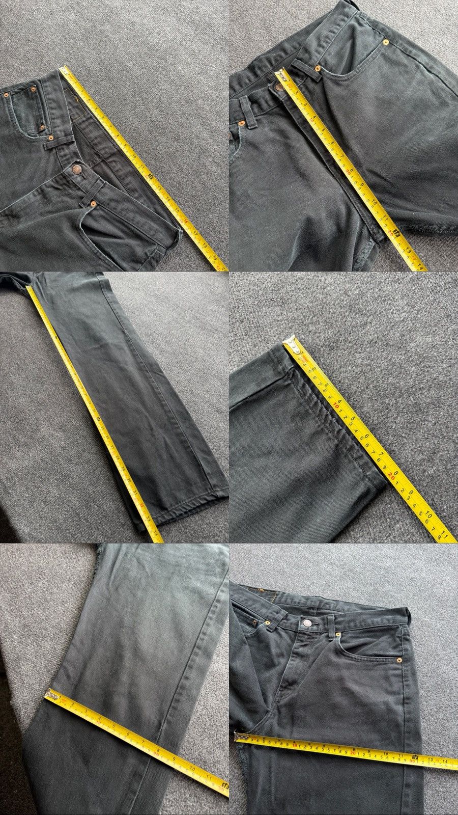 Levi's Vintage Clothing 90s Levis 751 USA Black Faded Distressed Denim Jeans Vintage Size US 33 - 23 Thumbnail