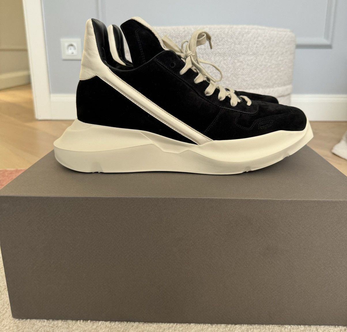 Rick Owens × Rick Owens Drkshdw Rick Owens Geth Runner Sued 43 