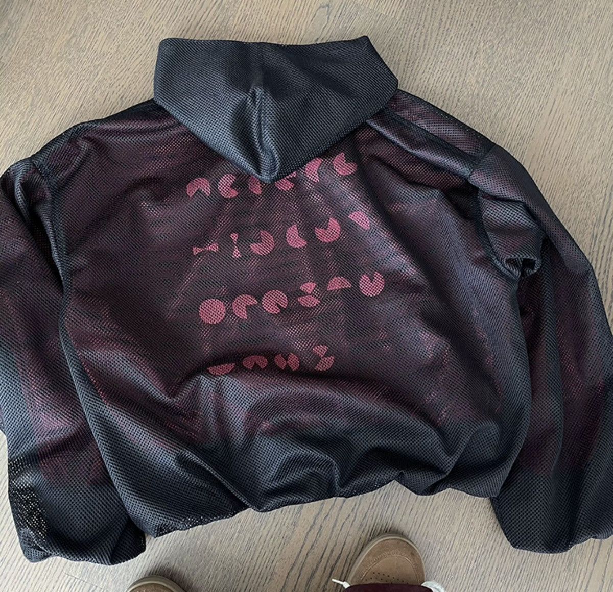 Japanese Brand × Vintage Avant garde punk double layer gothic letters mesh hoodie Size US XXL / EU 58 / 5 - 5 Thumbnail