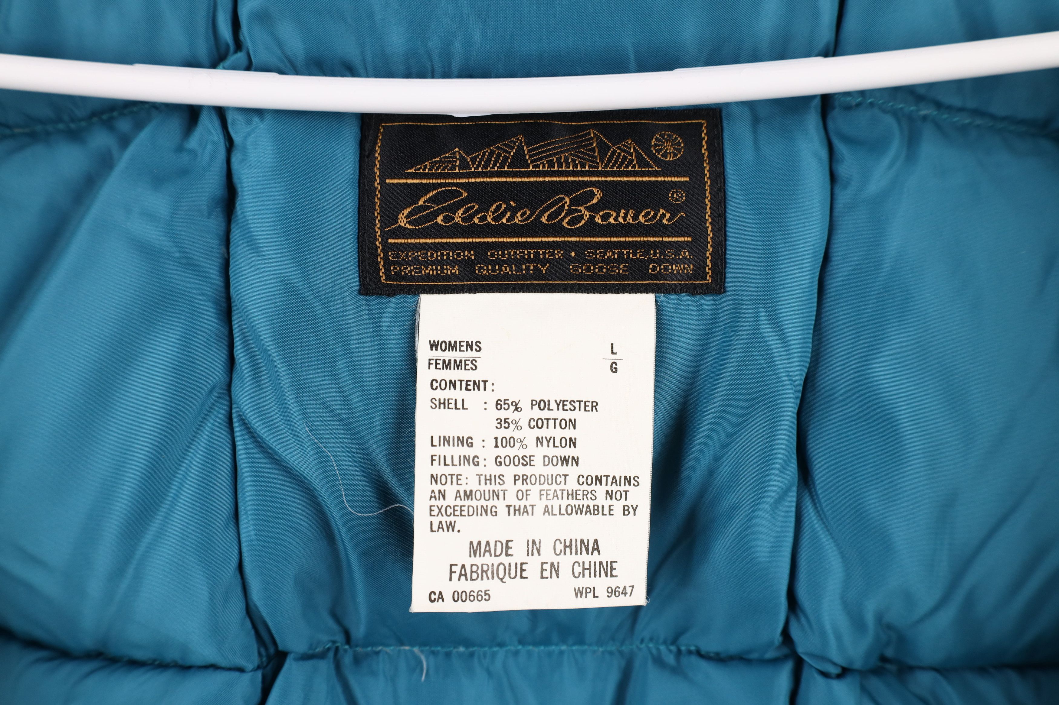 Eddie Bauer × Vintage Vintage 90s Eddie Bauer Down Fill Puffer Vest Jacket Teal Size L / US 10 / IT 46 - 9 Thumbnail