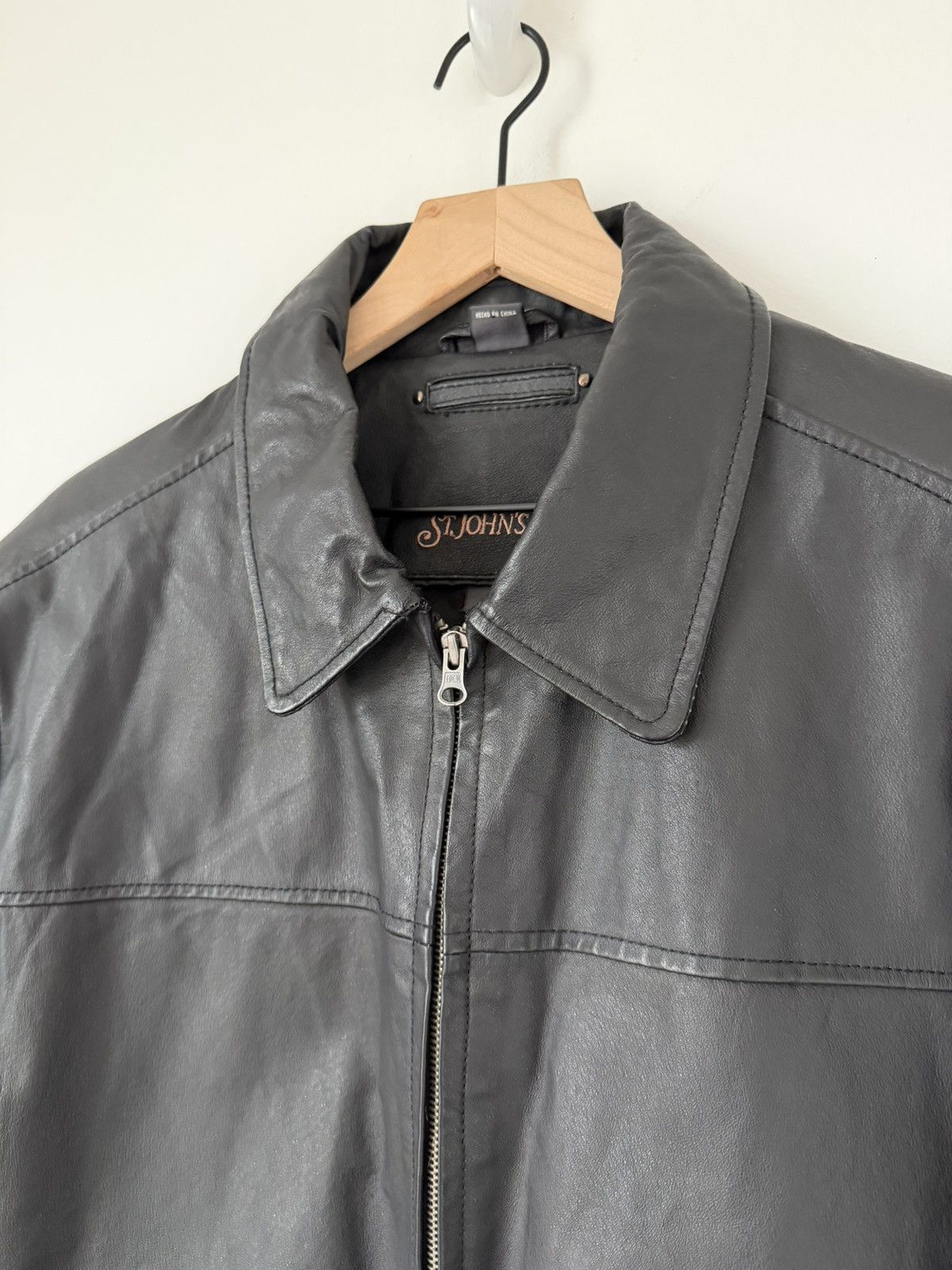 St. Johns Bay St. John's Bay 90s Boxy Black Leather Jacket