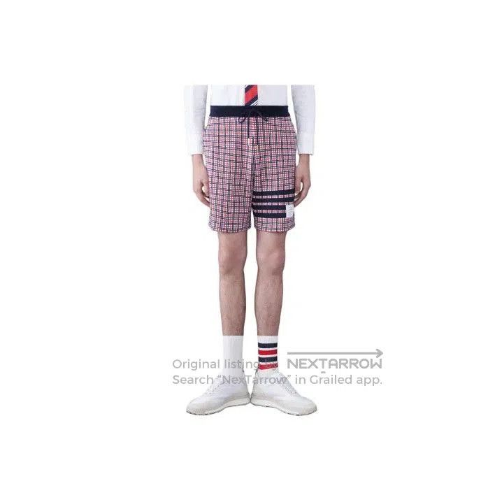 Thom Browne Thom Browne Red Cotton Check Jacquard Sweatshorts. Size US 30 / EU 46 - 1 Thumbnail