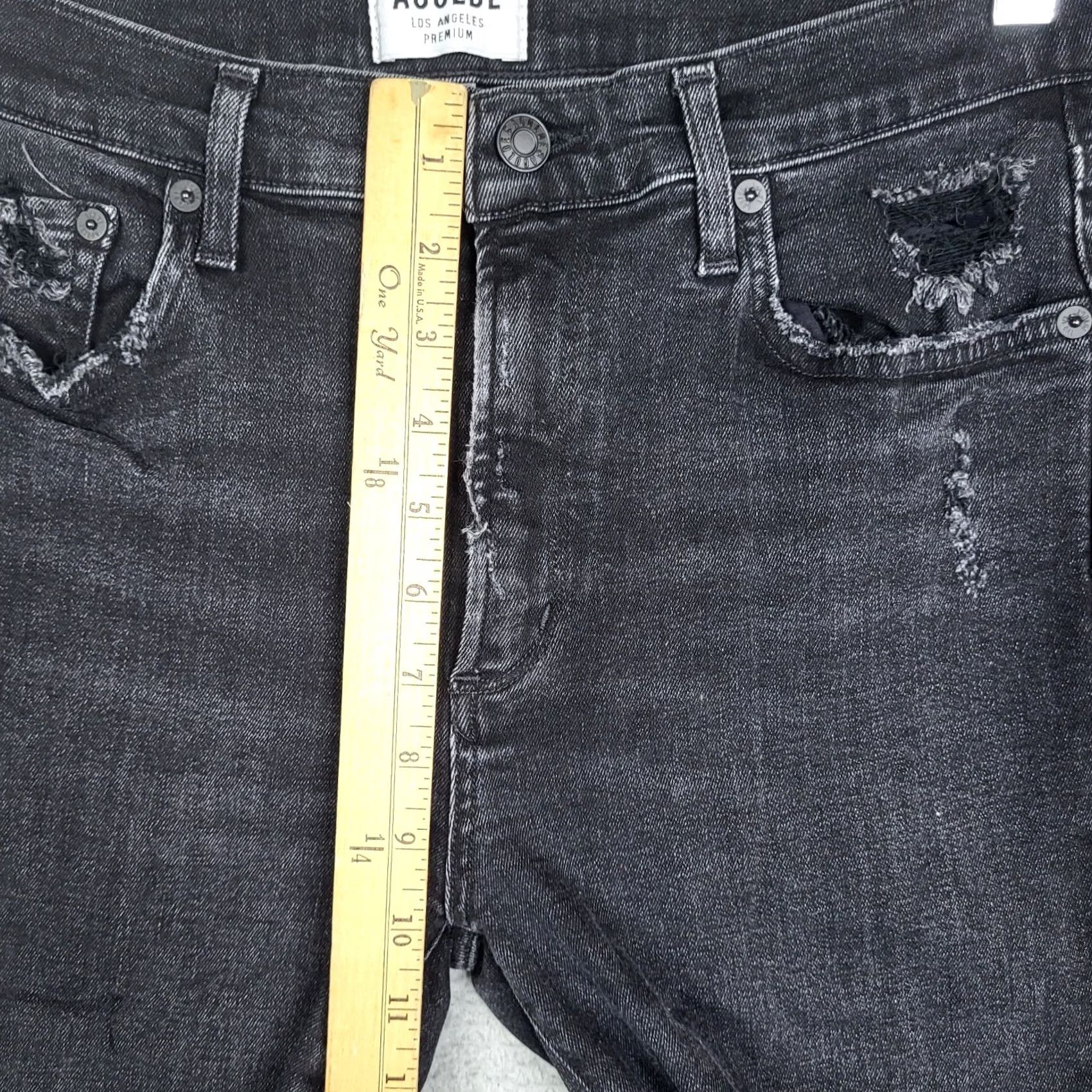 Agolde AGOLDE Sophie Mid rise Jeans Women's Black Stretch Size 31 Denim Regular Fit jeans 31 Black Womens Size 24" / US 00 / IT 34 - 5 Thumbnail