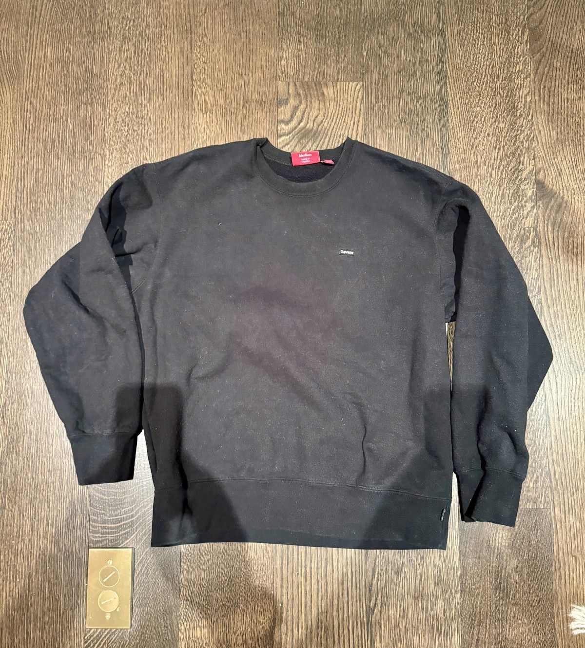 image of Supreme Small Box Logo Sweatshirt Black Size M, Men's