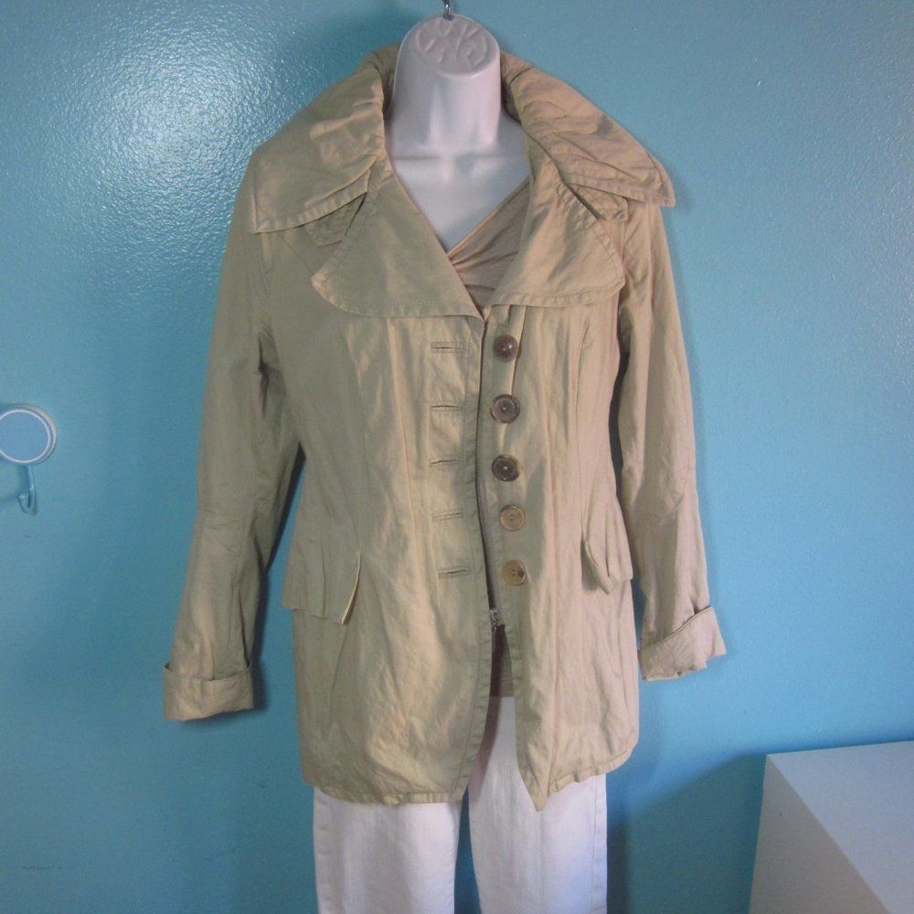 Vintage Creenstone Beige Jacket Size 36 Fits XS Button and Zip Front Size XS / US 0-2 / IT 36-38 - 8 Thumbnail