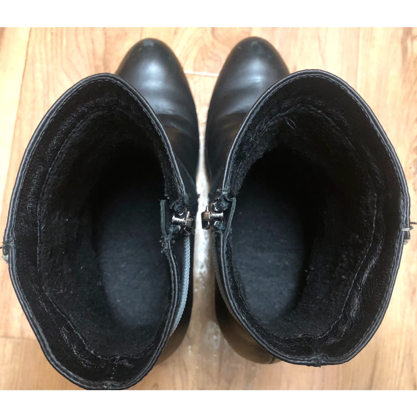 Vintage VITALIA Womens Leather Heel Boots Euro Size 40-US Size 9.5 - Black - Leather - Zipper - Boot - Biker - 40 - US9.5 - Womens - Vitalia - Boots Size US 10 / IT 40 - 6 Thumbnail