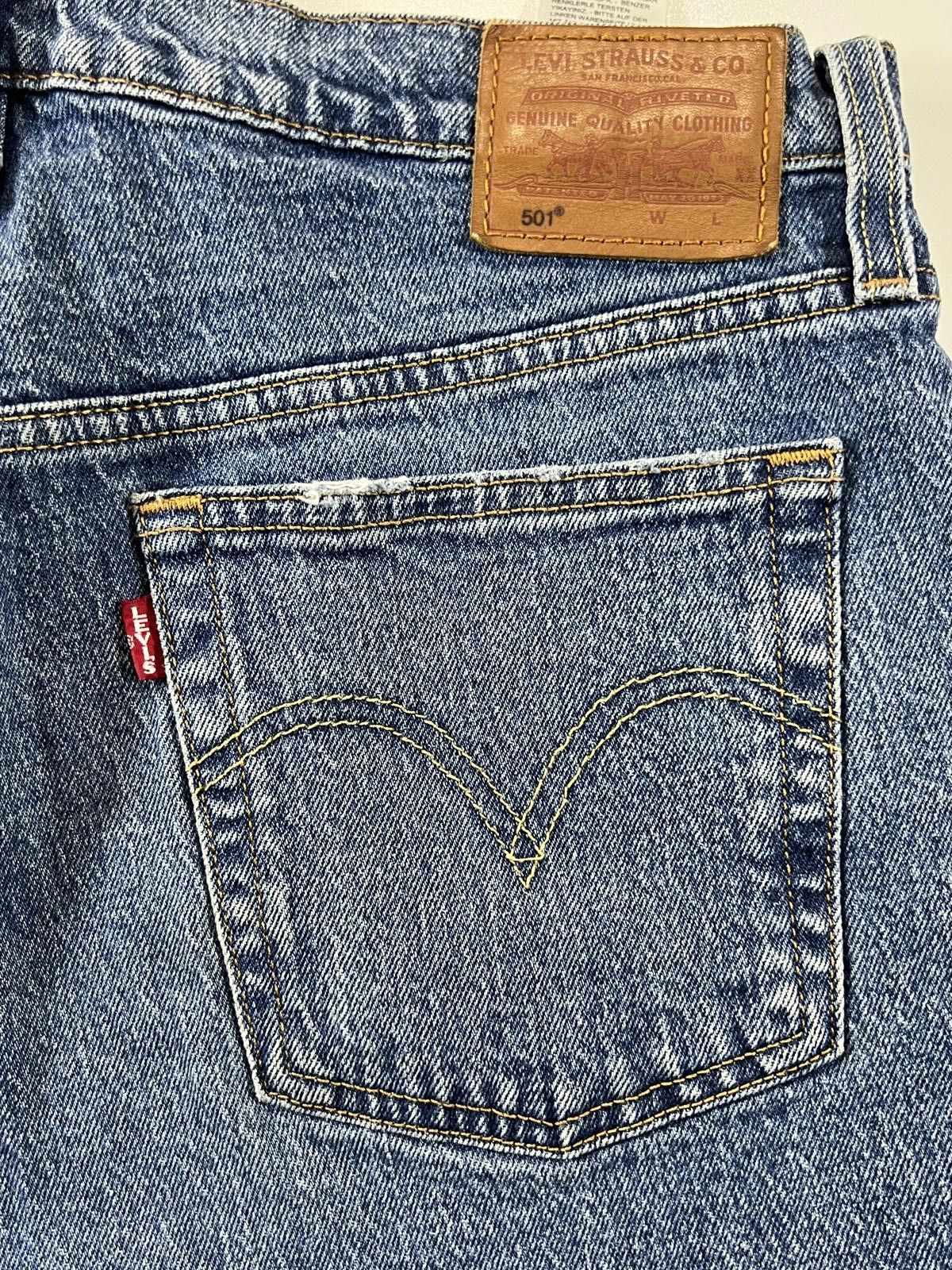 Unknown London Vintage Levi’s 501 Blue Distressed Denim Shorts 30 Size US 30 / EU 46 - 11 Thumbnail