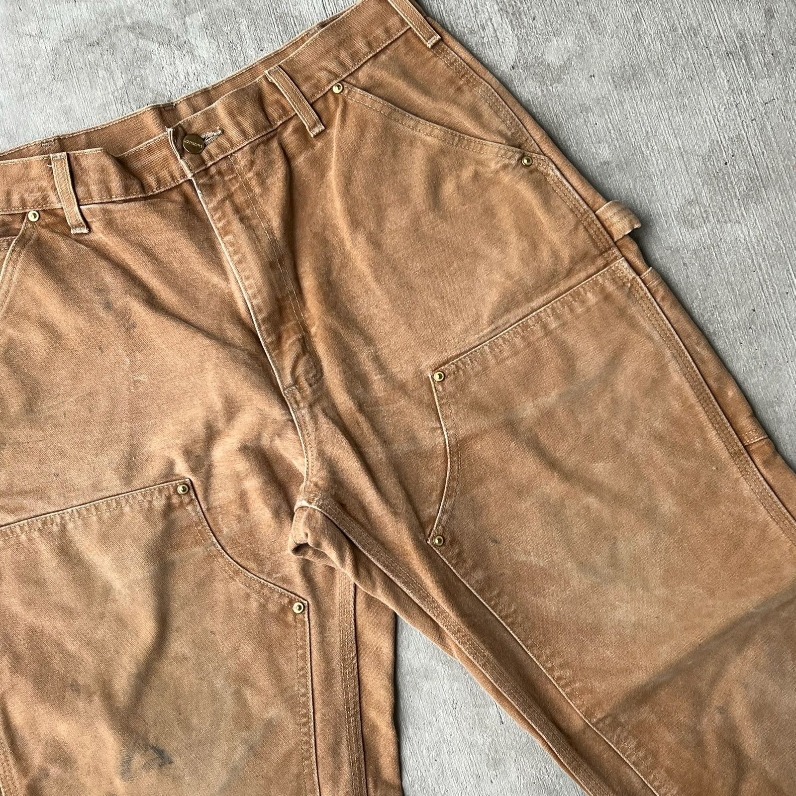 Carhartt × Vintage Carhartt brown double knee work wear carpenter pants Size US 33 - 3 Thumbnail