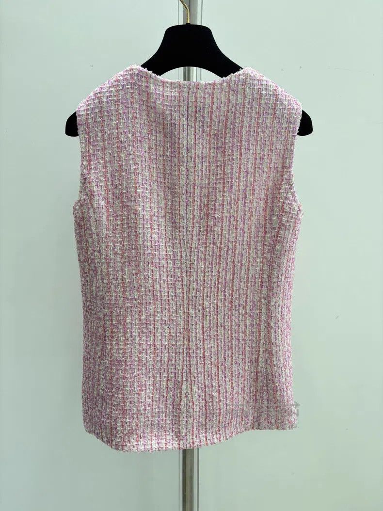 Chanel Chanel Spring and summer woven pink vest Size XS / US 0-2 / IT 36-38 - 2 Thumbnail