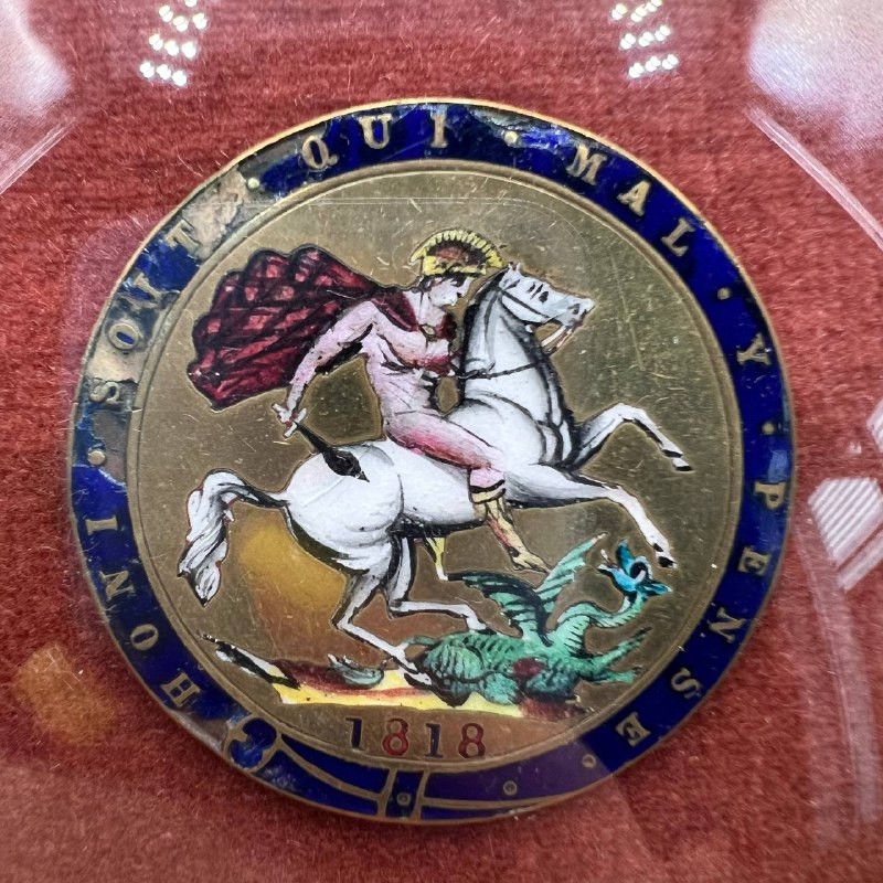 Vintage 1818 George III Antique Coin Brooch St. George Size ONE SIZE - 2 Thumbnail