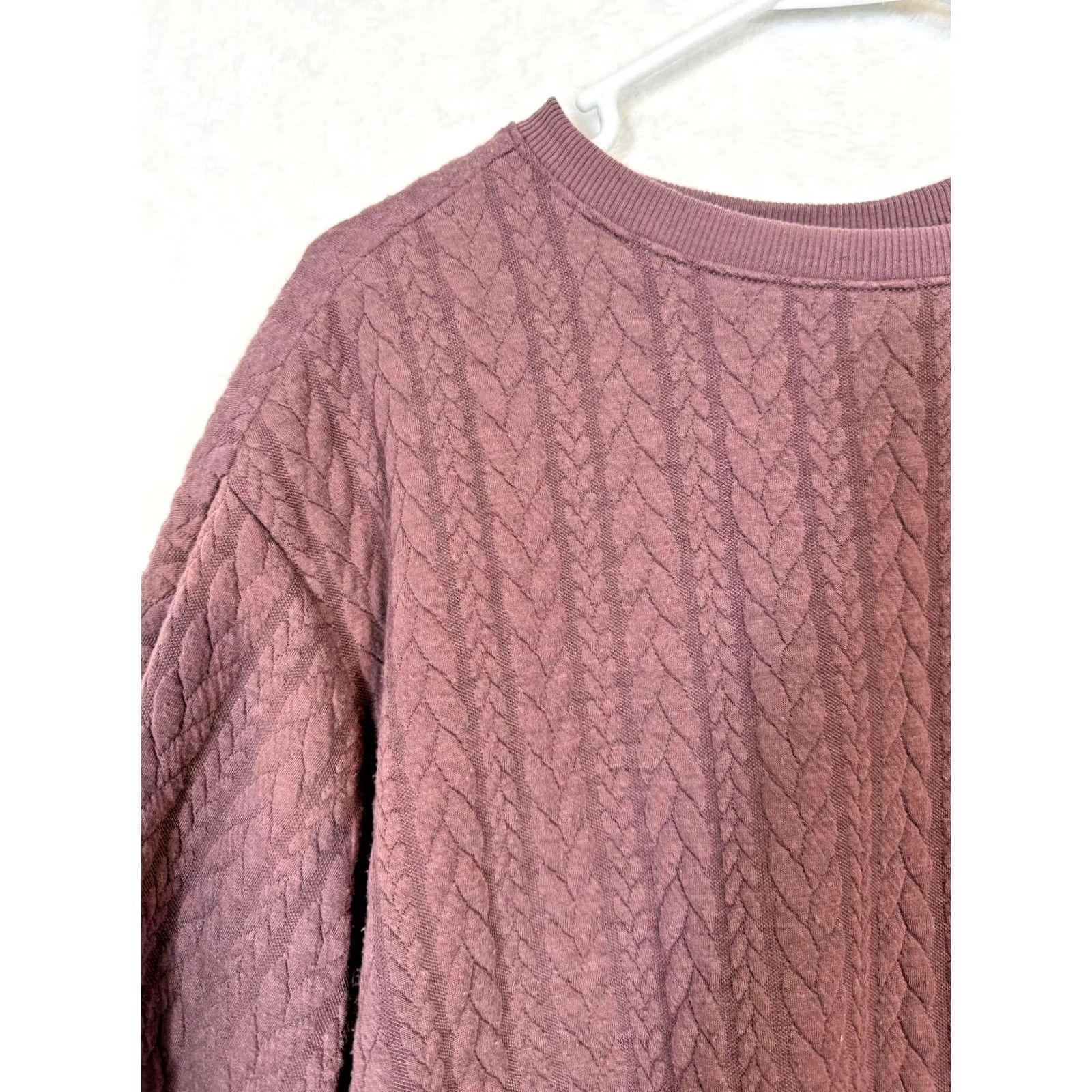 Vintage A New Day Womens Sweater Crew Neck Long Sleeve Waist Length S Mauve Pullover Size S / US 4 / IT 40 - 3 Thumbnail