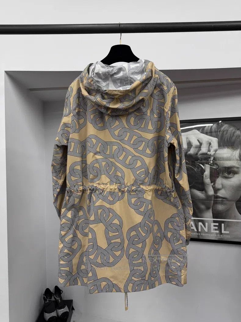 Hermes Hermes Khaki Pig Nose Printed Windbreaker Jacket and Short Size XS / US 0-2 / IT 36-38 - 3 Thumbnail
