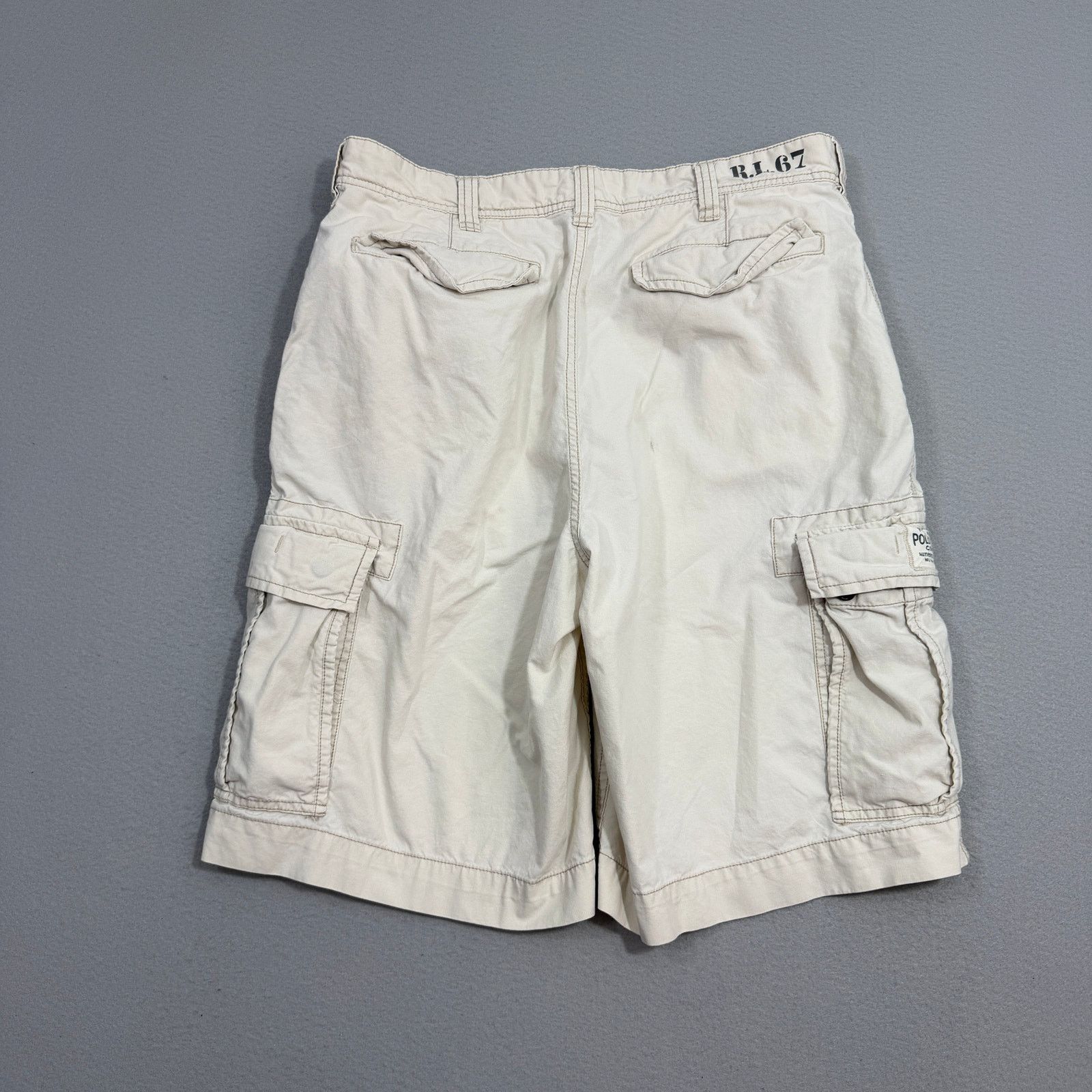 Polo Ralph Lauren Vintage Polo Jean Co Cargo Shorts Men's 34 White 11" Inseam Size US 34 / EU 50 - 8 Thumbnail