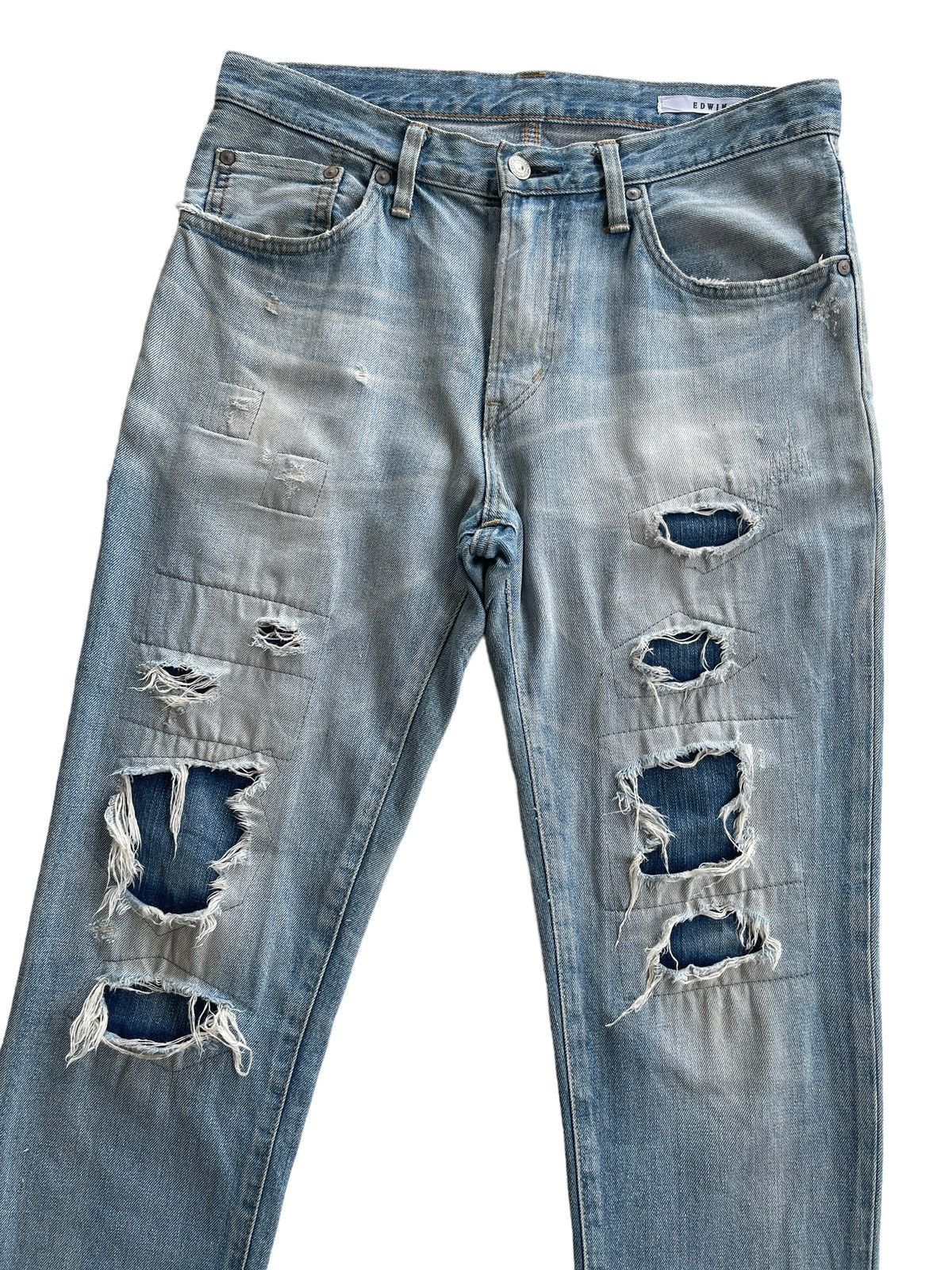 Vintage Vintage Edwin Sashiko Boro Distressed Jeans Size US 32 / EU 48 - 3 Thumbnail