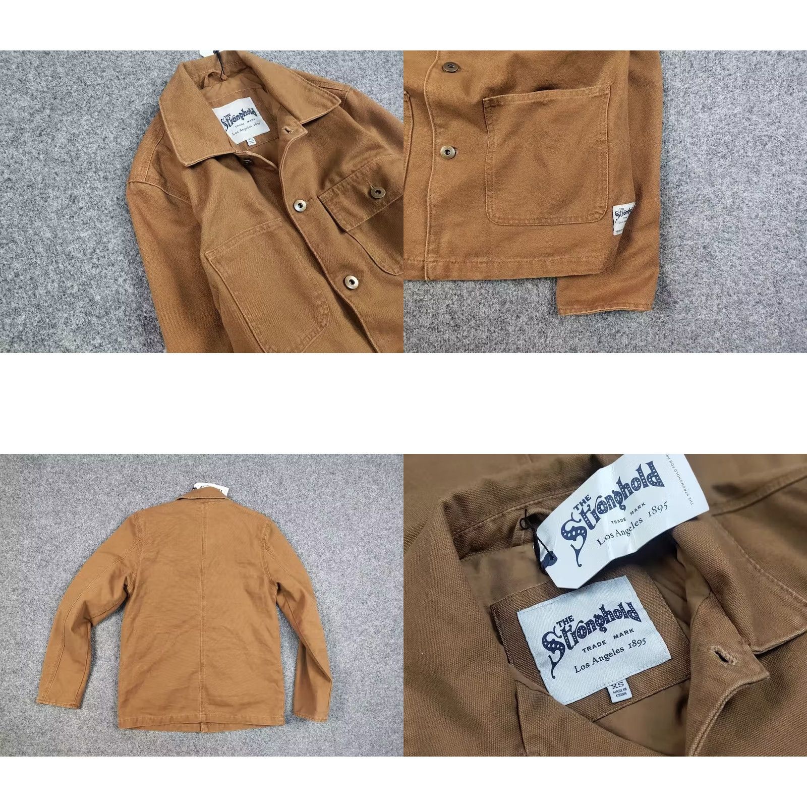 Vintage The Stronghold Style Work Jacket XS Brown Canvas Pocket Jacket Men Regular Cotton Workwear 90s Vintage? Size US XS / EU 42 / 0 - 8 Thumbnail