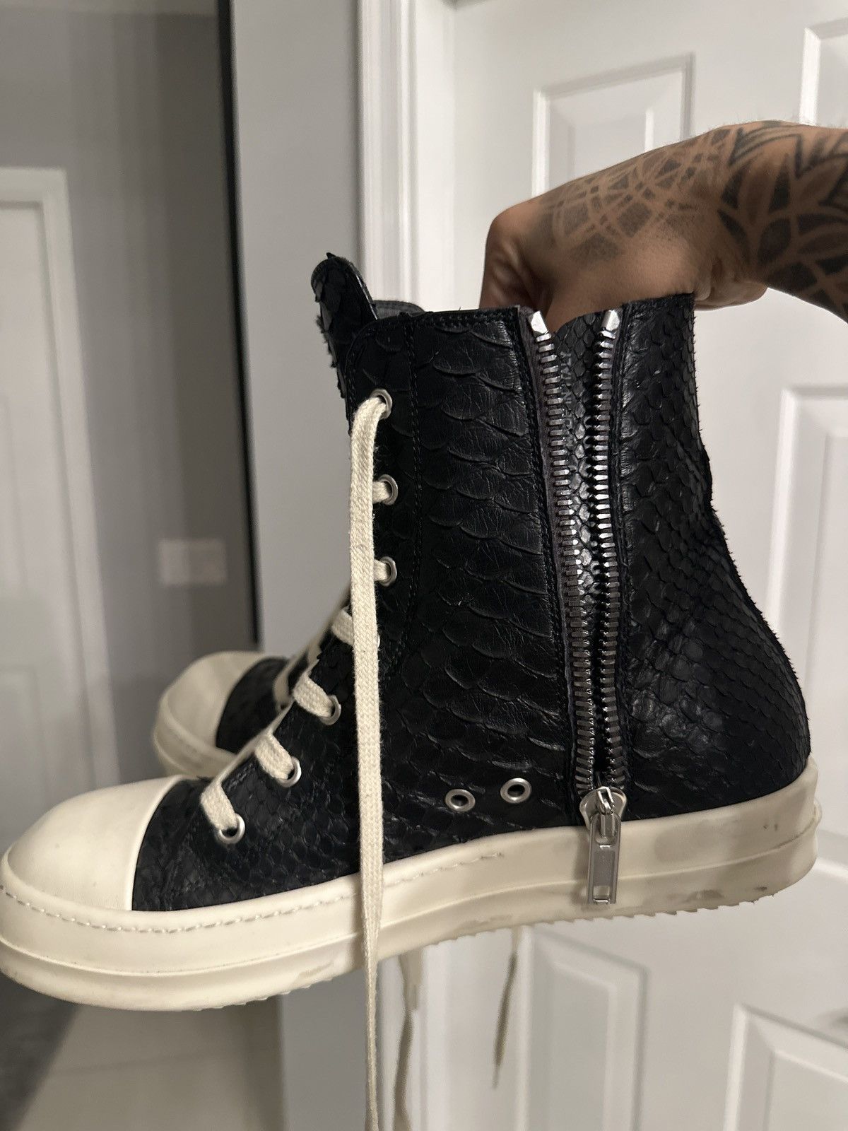 Rick Owens Rick Owens Python Leather Ramones | Grailed
