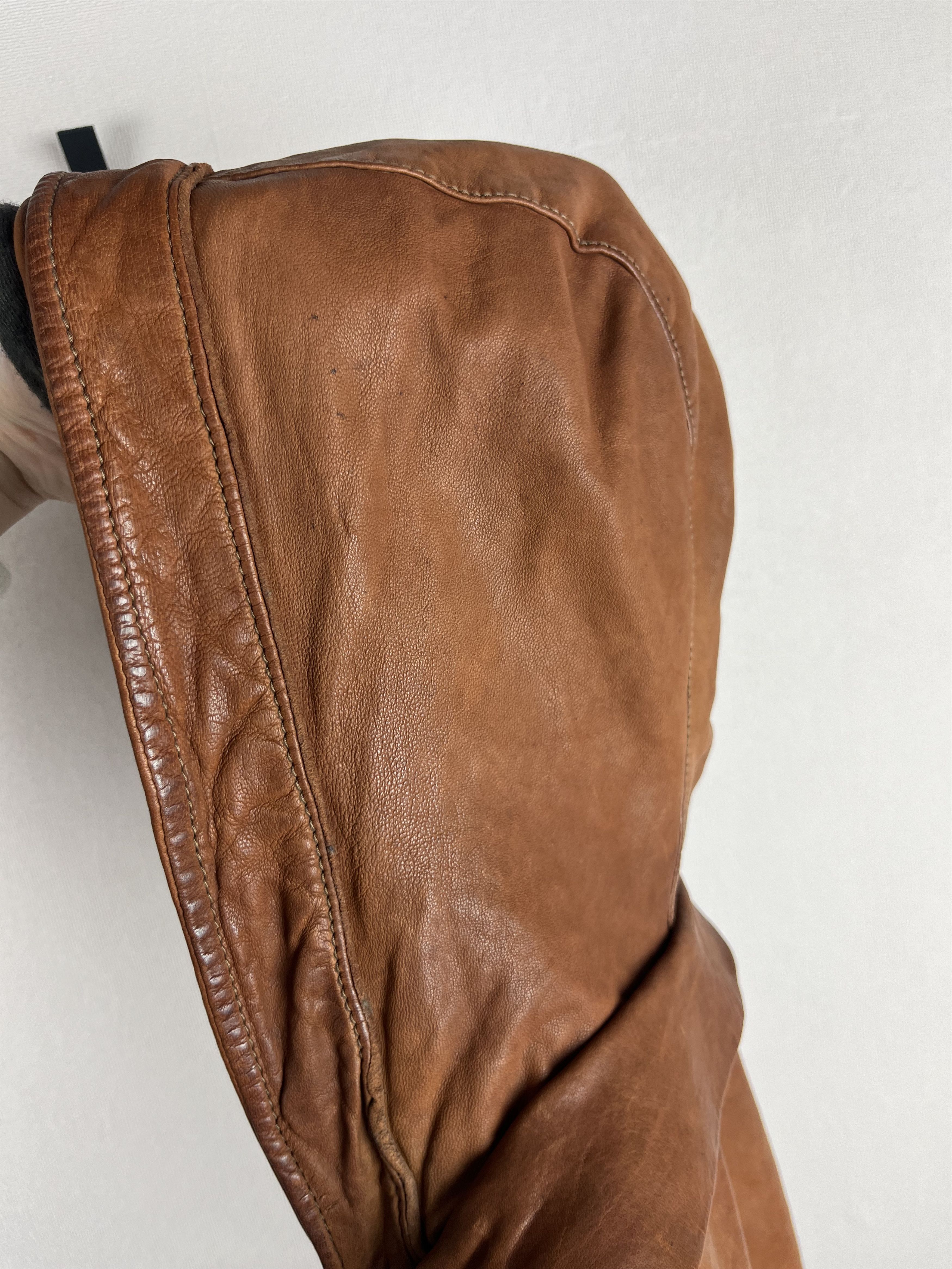 Giorgio Brato Giorgio Brato Hooded Zip Leather Brown Jacket Vera Pelle Size M / US 6-8 / IT 42-44 - 20 Thumbnail
