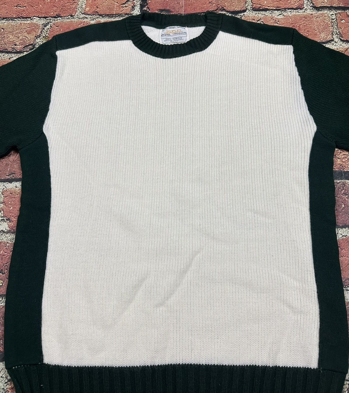 Other Vintage 70s BRISTOL Sweater Two Tone Blank Varsity Letterman Size US M / EU 48-50 / 2 - 5 Thumbnail
