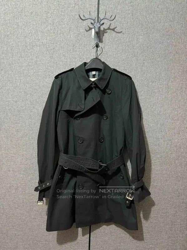 Burberry Burberry Black Leather Logo Embroidered Trench Coat. Size US S / EU 44-46 / 1 - 1 Thumbnail