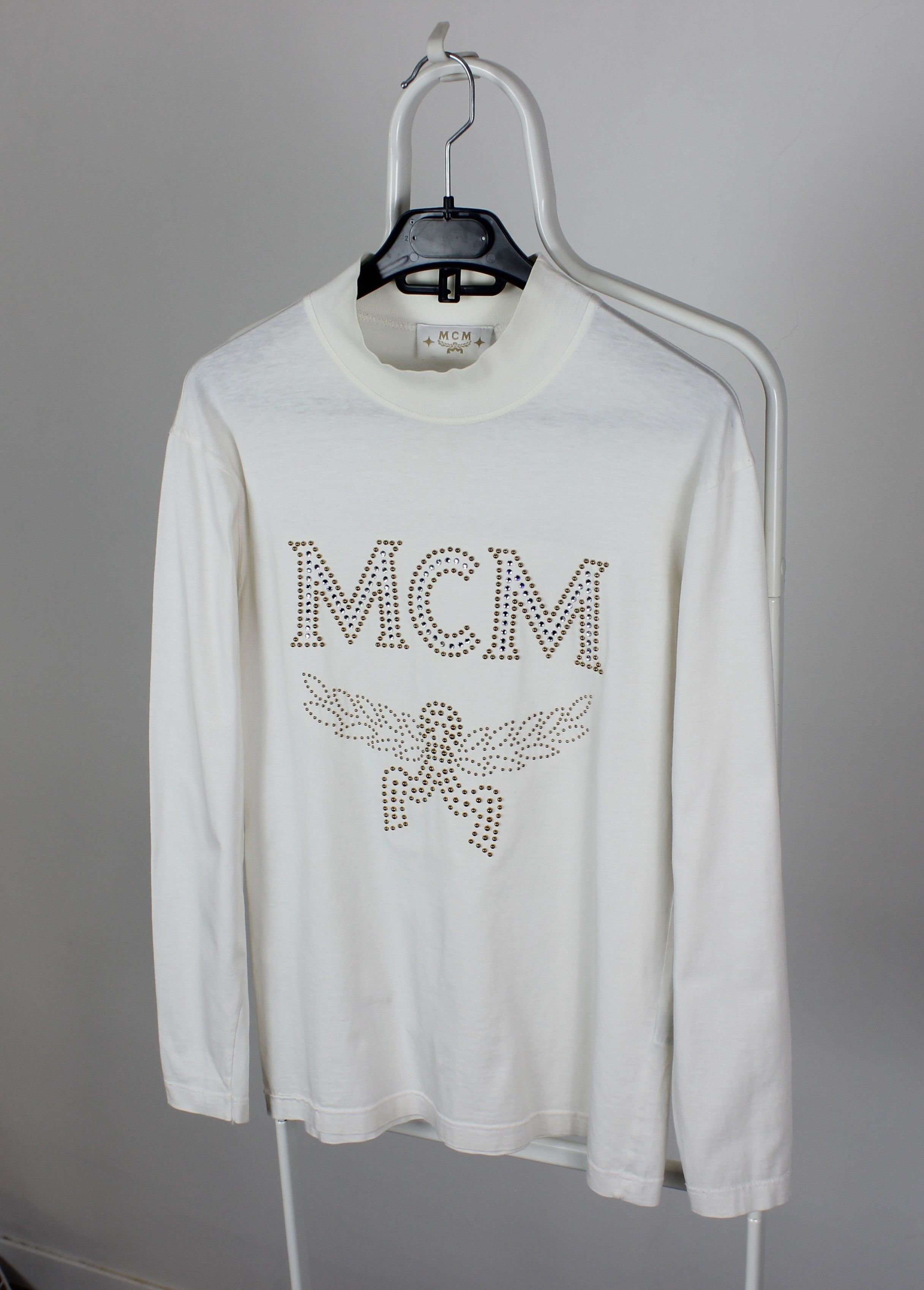 MCM Mcm jumper men big logo centr M L white Size L / US 10 / IT 46 - 2 Thumbnail