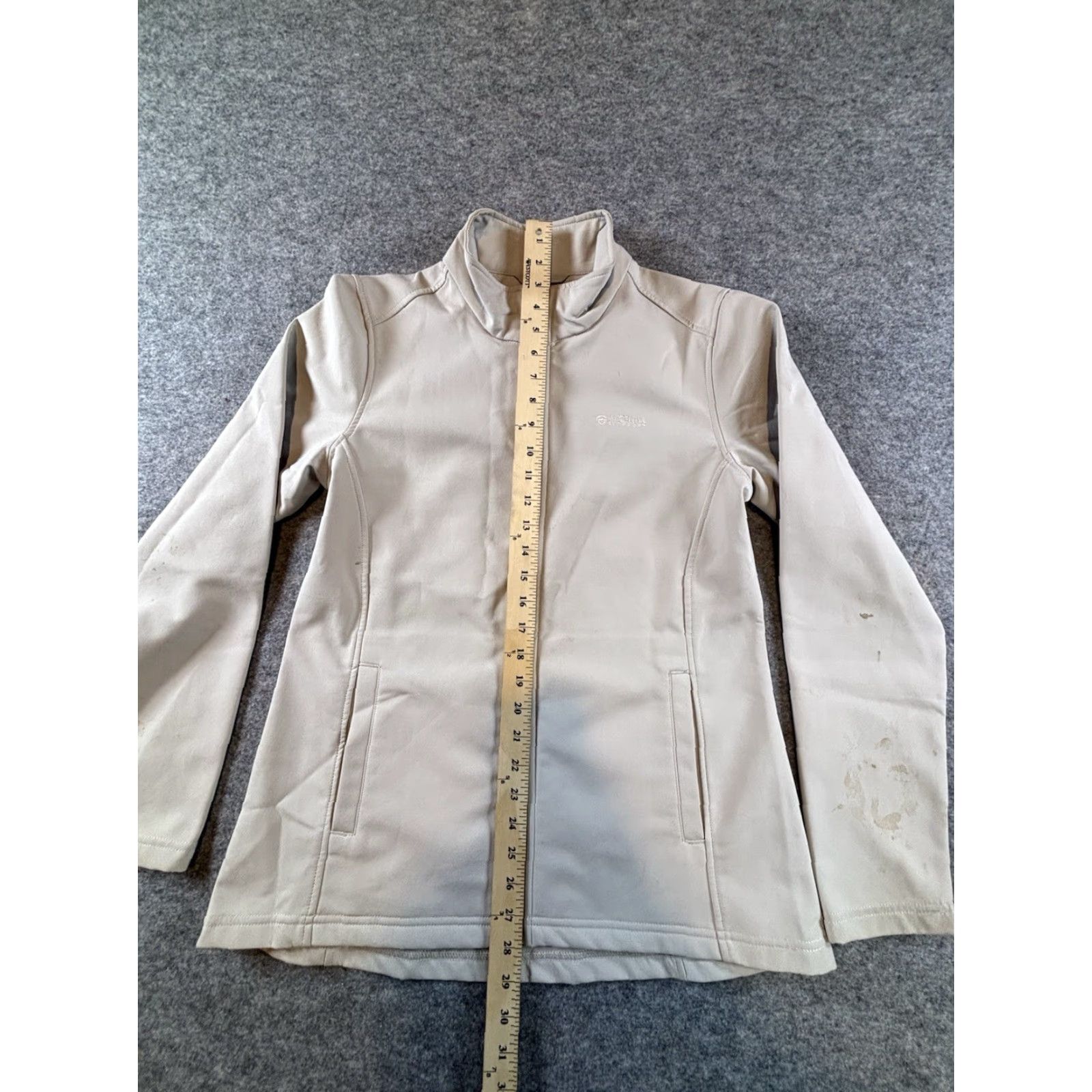 Vintage Magellen Women's Ivory Full Zip Fleece Lined Jacket Mudal? Size M / US 6-8 / IT 42-44 - 3 Thumbnail