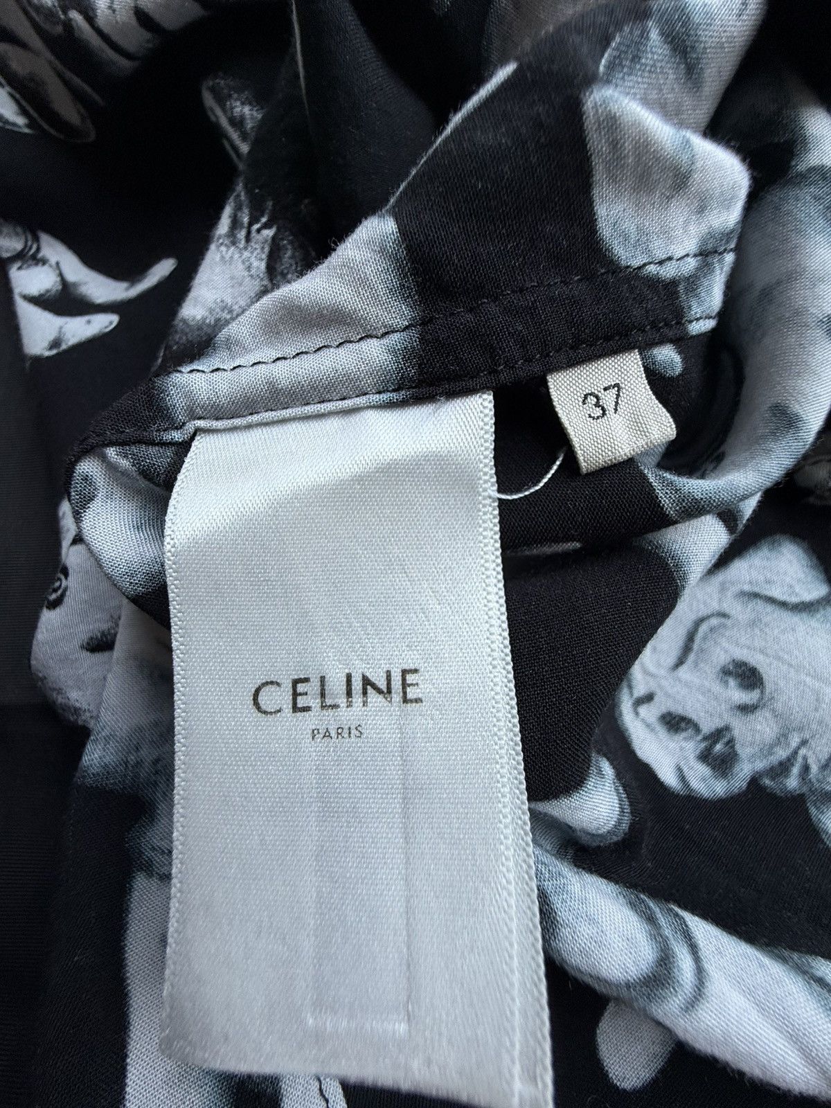 Celine SS22 Celine black white puppy Hawaiian shirt Hedi Slimane Size US S / EU 44-46 / 1 - 19 Thumbnail