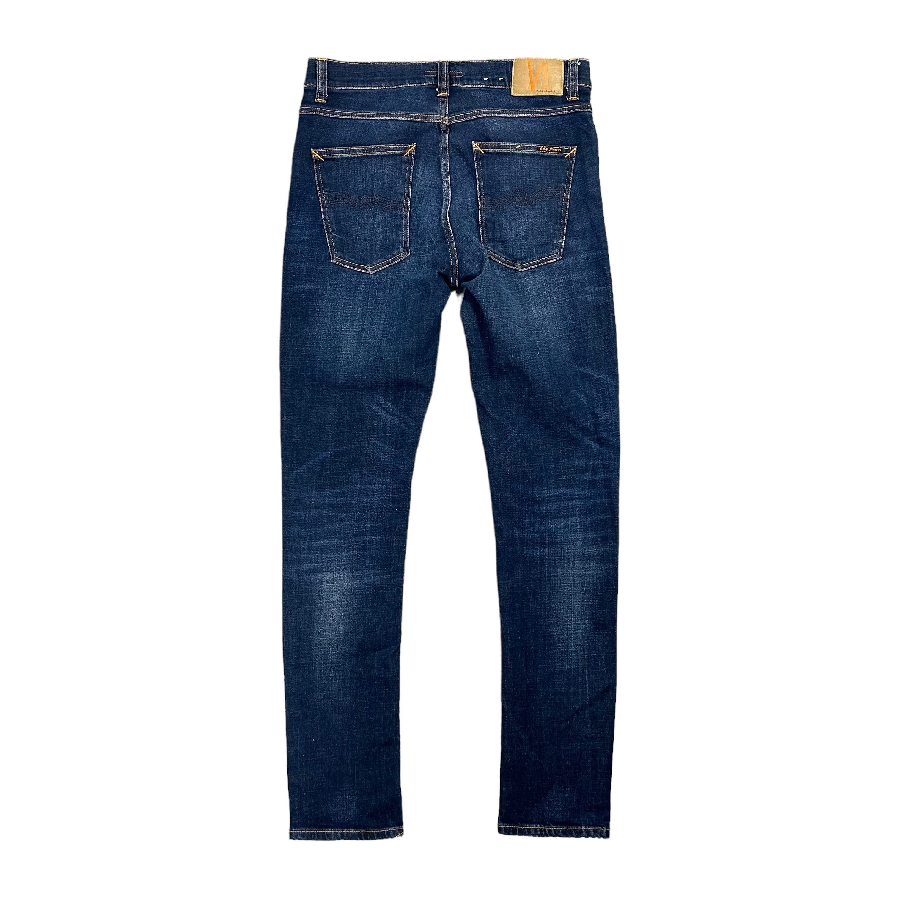 Nudie Jeans Nudie Jeans Lean Dean Dark Deep Worn Slim Taped Denim W31L34 Size US 31 - 2 Thumbnail