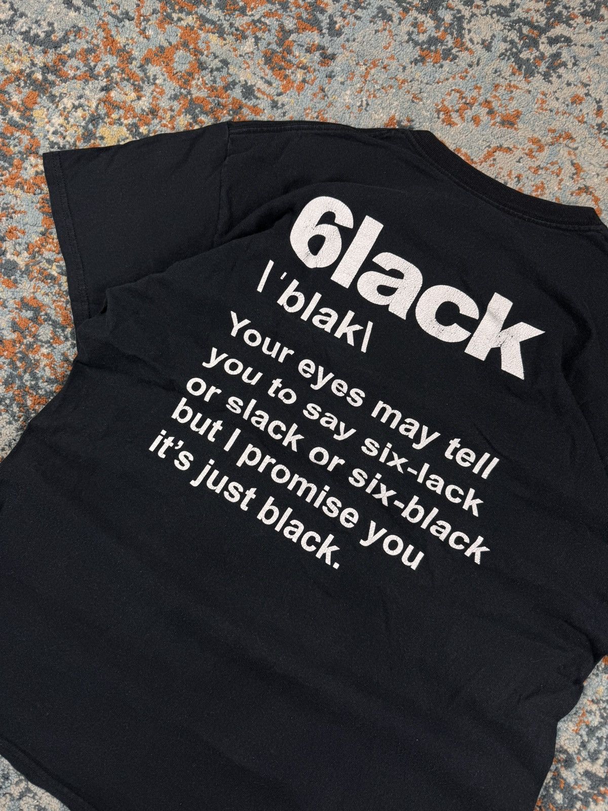 Rap Tees × Vintage Vintage 6lack still pronounced black merch graphic rap tee Size US L / EU 52-54 / 3 - 5 Thumbnail