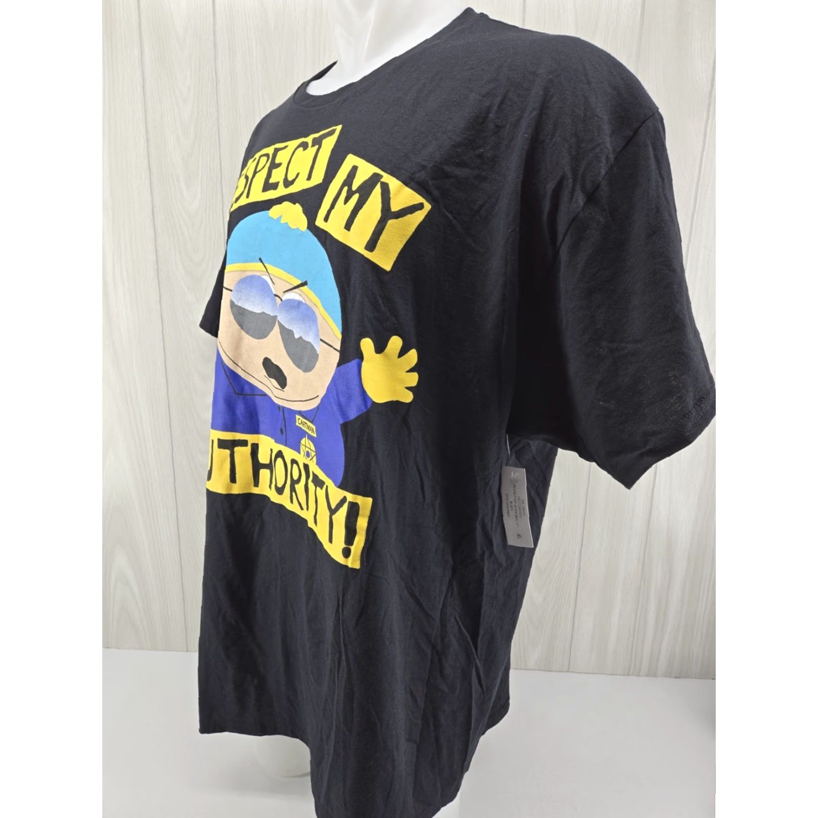 Vintage South Park Cartman Respect My Authority Black T Shirt 2XL Mens Short Sleeve Crew Neck Graphic Print 90s Comedy Central Size US XXL / EU 58 / 5 - 4 Thumbnail