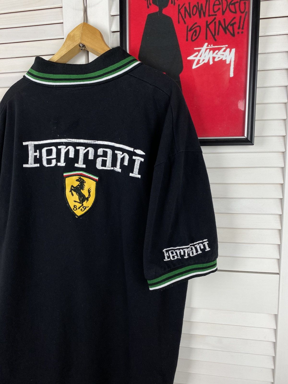 Ferrari Vintage Shirt Rugby Polo Ferrari Big Knit Logo Patch Racing Size US L / EU 52-54 / 3 - 8 Thumbnail