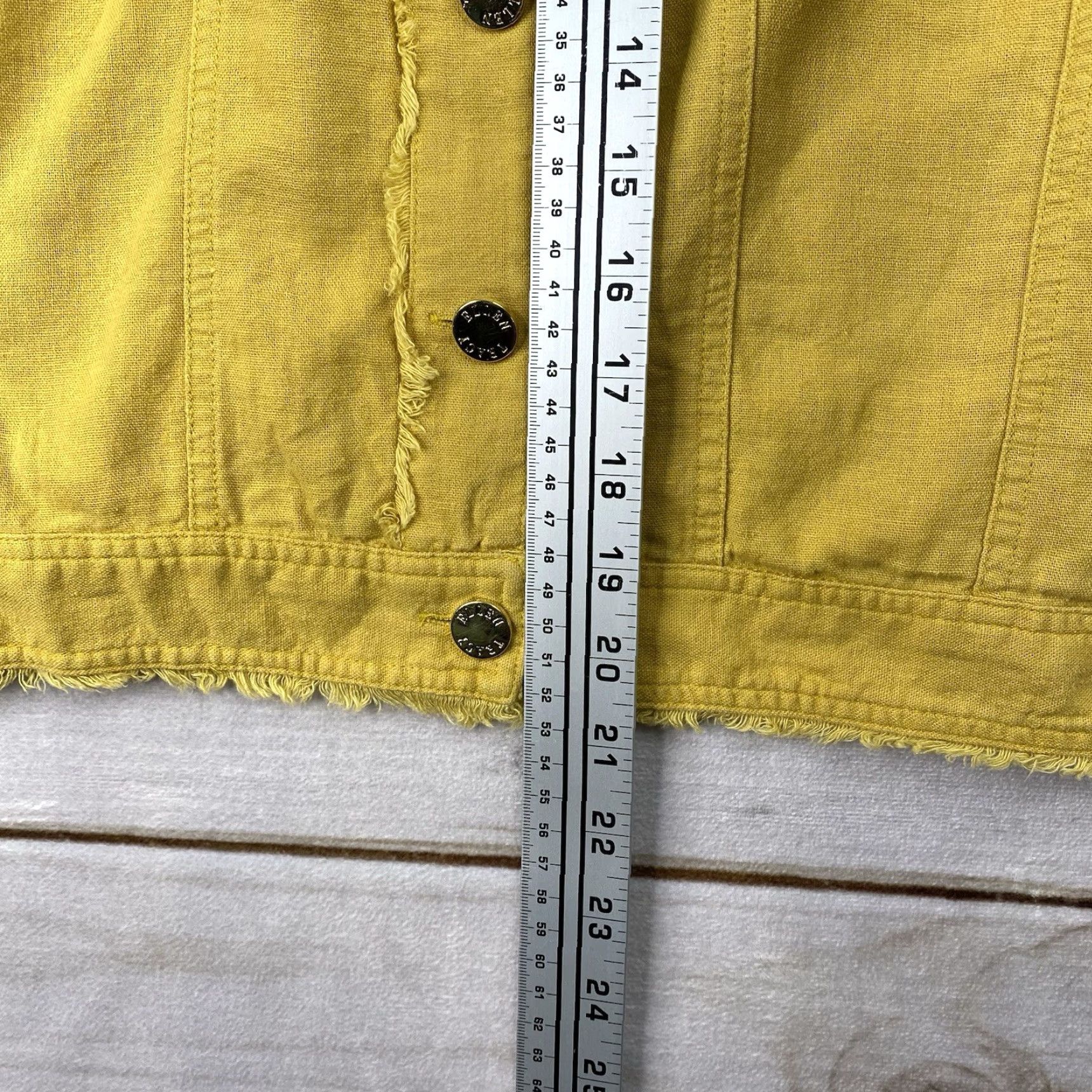 Ellen Tracy Ellen Tracy Jacket Women XL Petite Gold Button Up Fringe Boho Linen Blend Short Open Collarless Pockets Unlined Size XL / US 12-14 / IT 48-50 - 6 Thumbnail