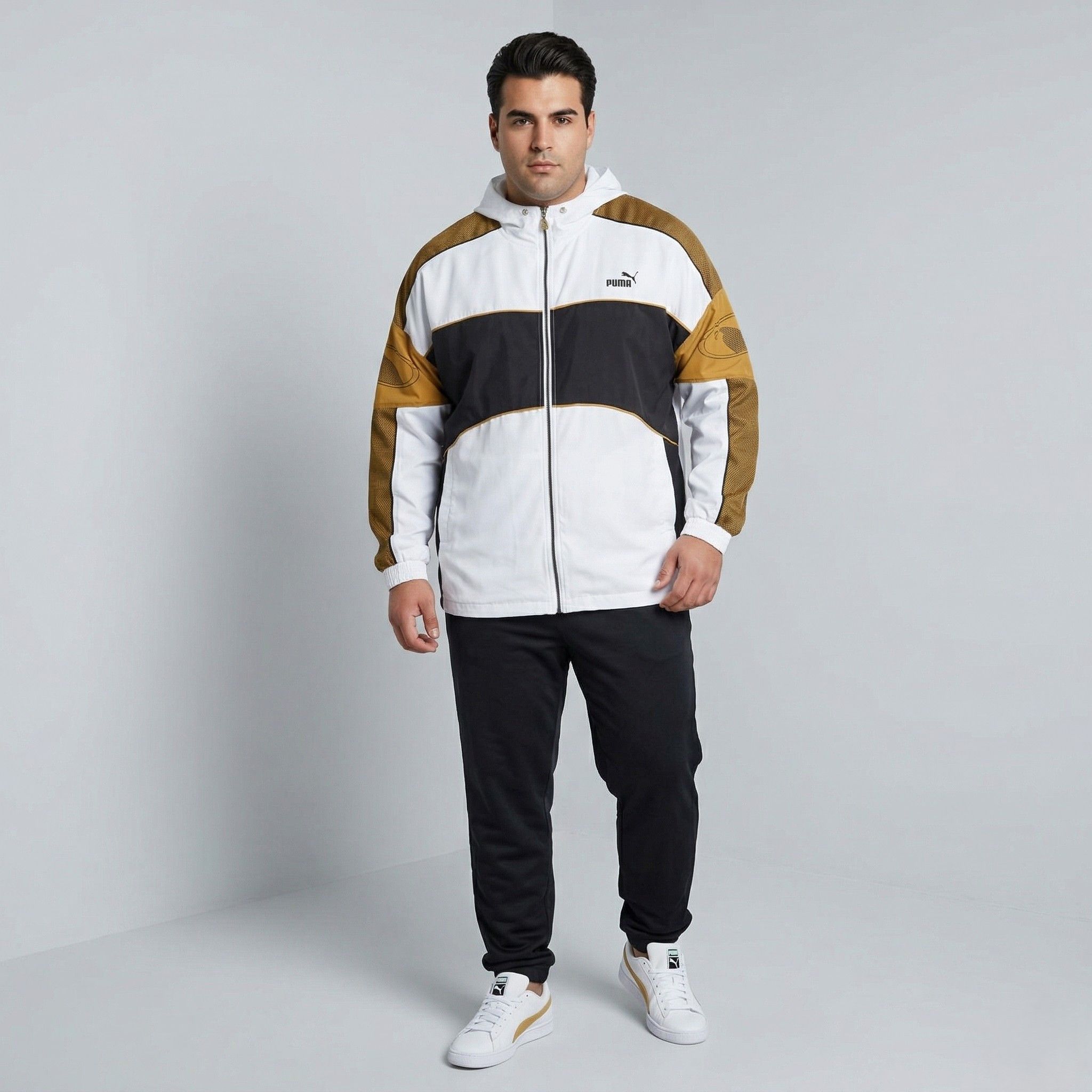 Puma Puma Men XL Sweatshirt White Gold Shiny 90s 8750 Size US XL / EU 56 / 4 - 1 Thumbnail