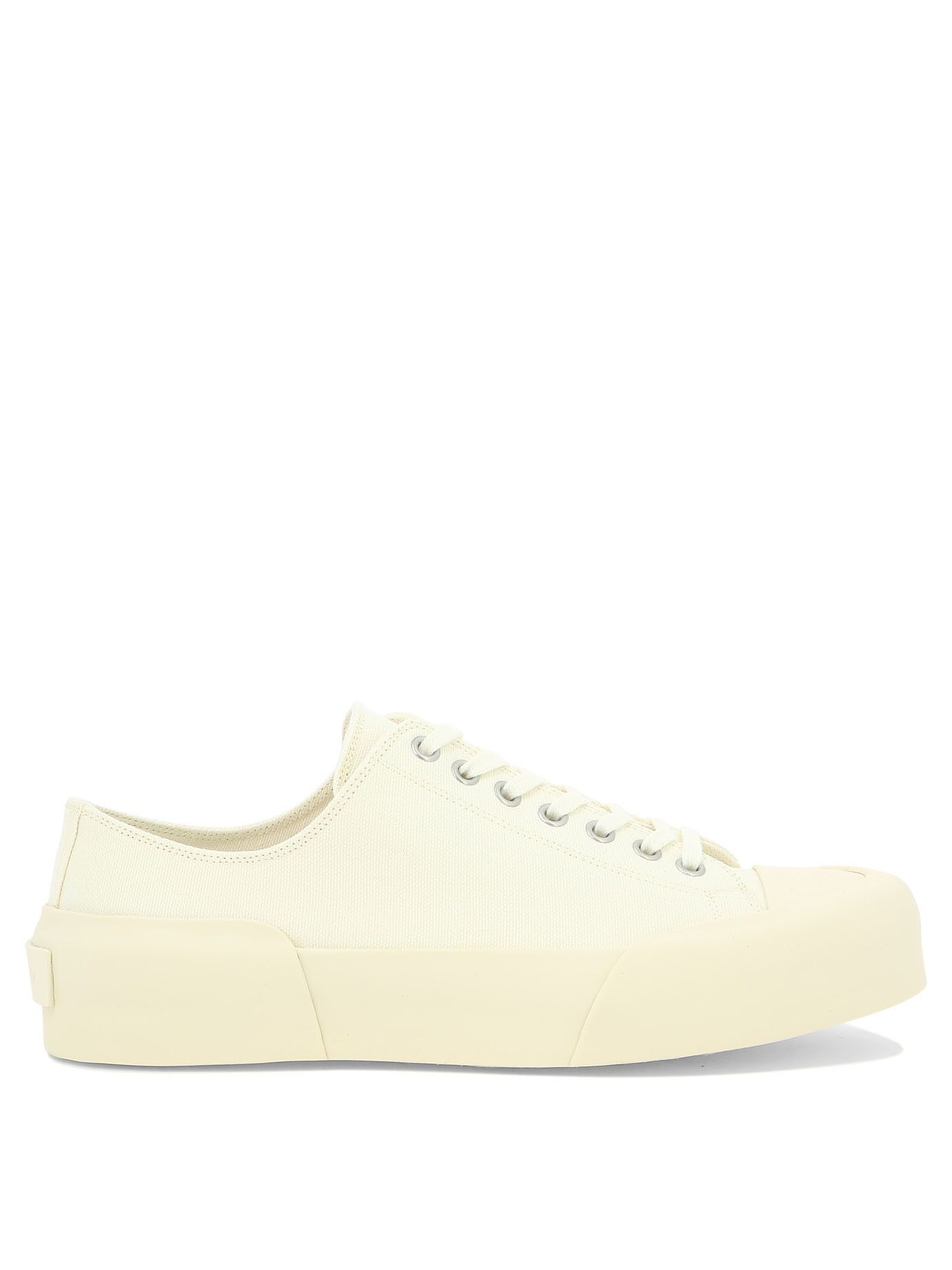 スニーカー Jil Sander White Leather And Suede Moon Sneakers Jil Sander: Beige & White Moon Sneakers | SSENSE