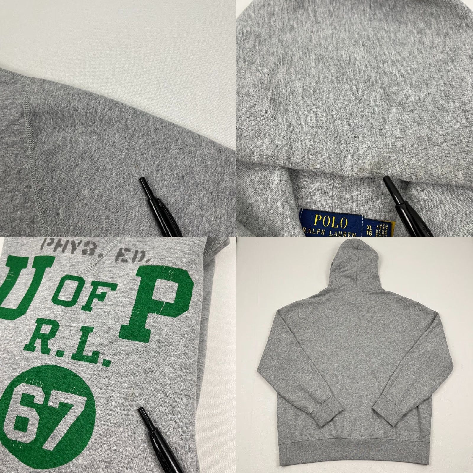 Polo Ralph Lauren Polo Ralph Lauren Hoodie Mens XL Gray Phys Ed U of P RL 67 Fleece Sweatshirt Gym Size US XL / EU 56 / 4 - 8 Thumbnail
